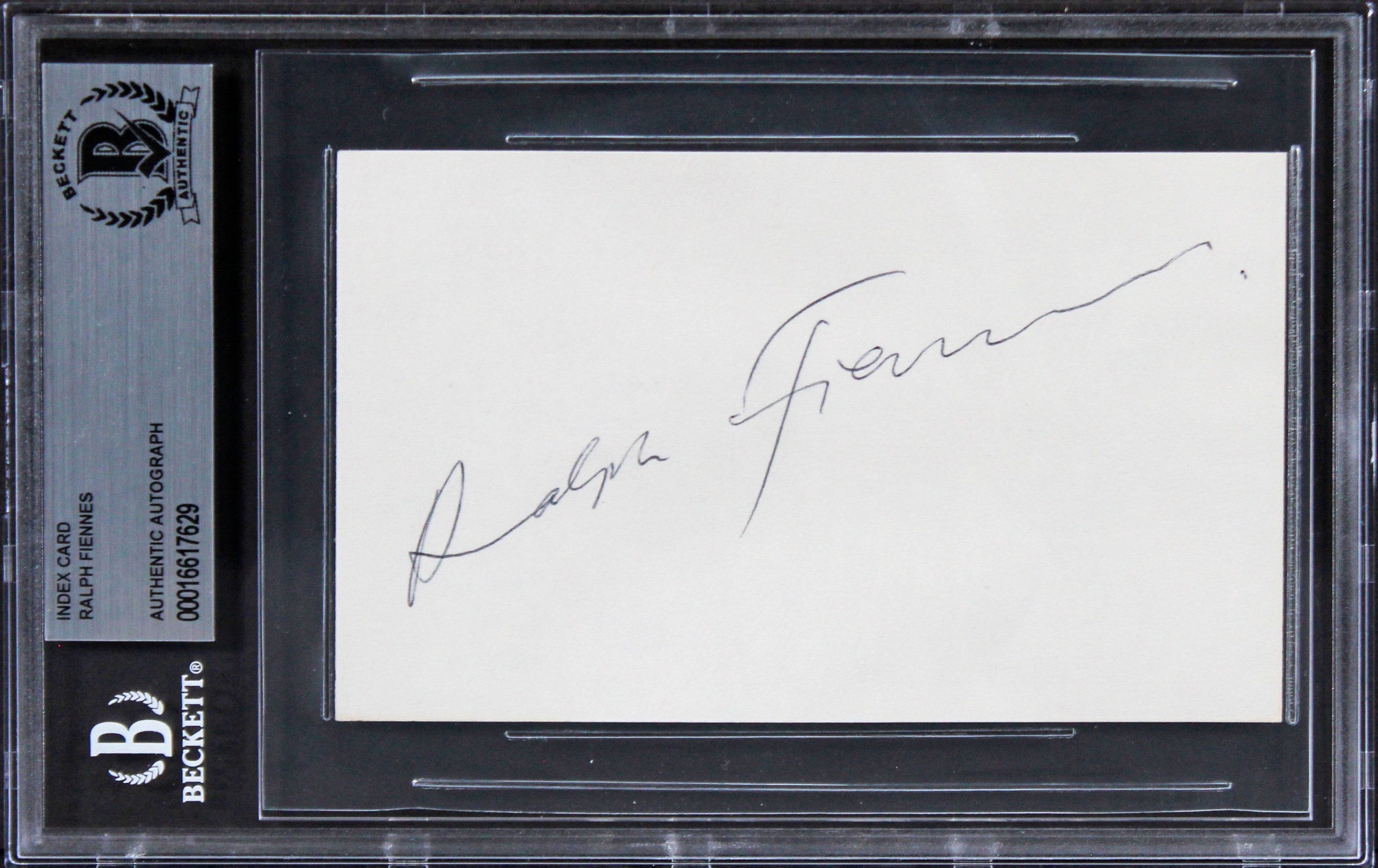Ralph Fiennes Schindler's List Authentic Signed 3x5 Index Card BAS Slabbed 4