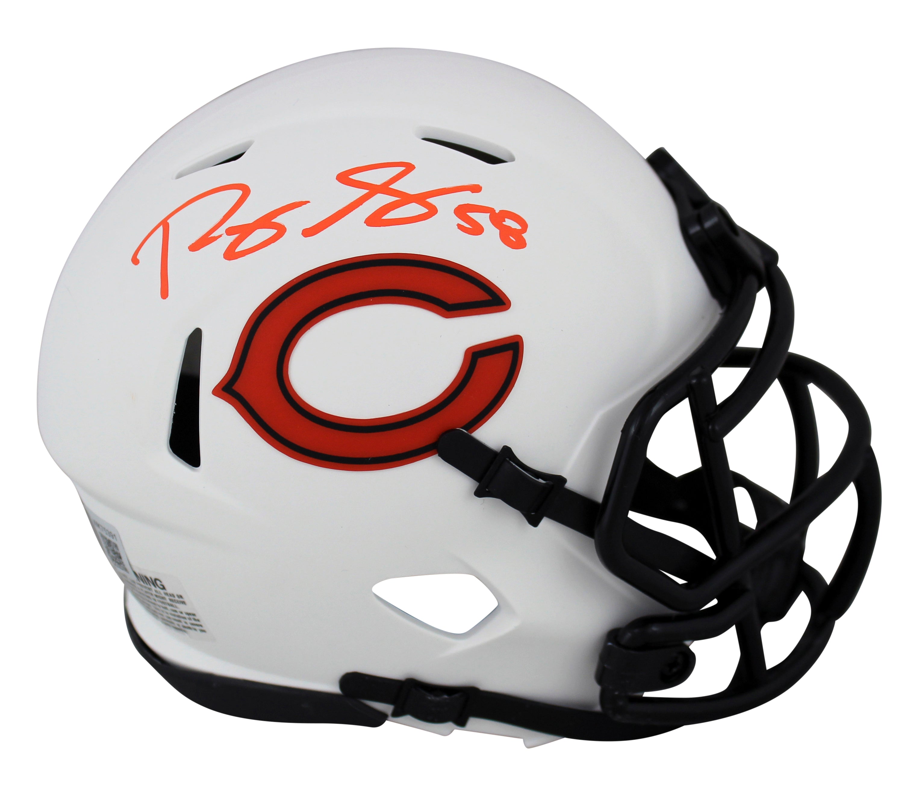 Bears Roquan Smith Authentic Signed Lunar Speed Mini Helmet BAS Witnessed