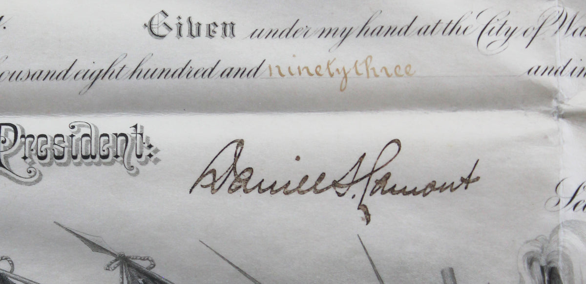 Grover Cleveland Signed & Framed 15.5x19 1893 Military Appointment JSA #XX11830