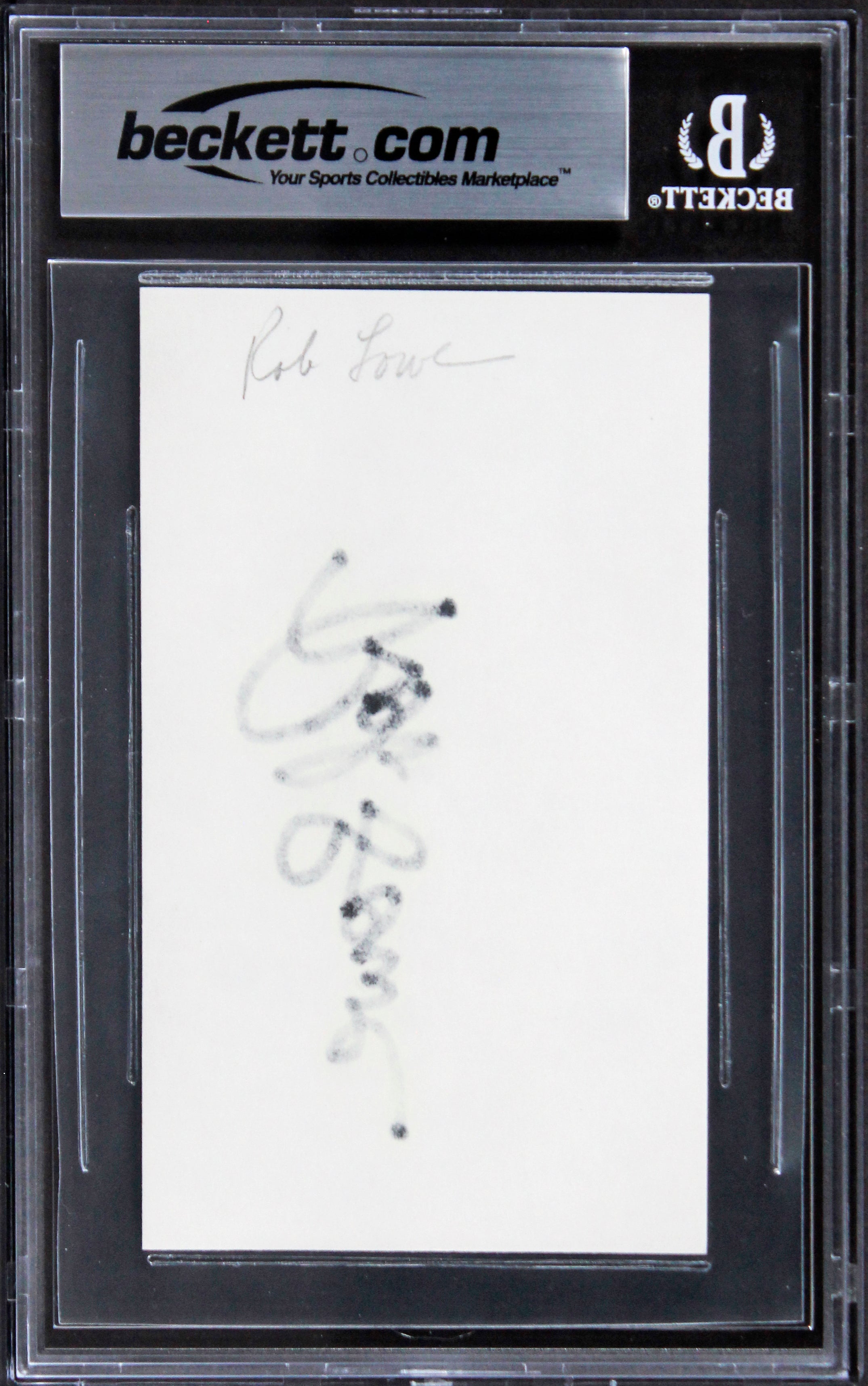 Rob Lowe The Outsiders Authentic Signed 3x5 Index Card Autographed BAS Slabbed 2