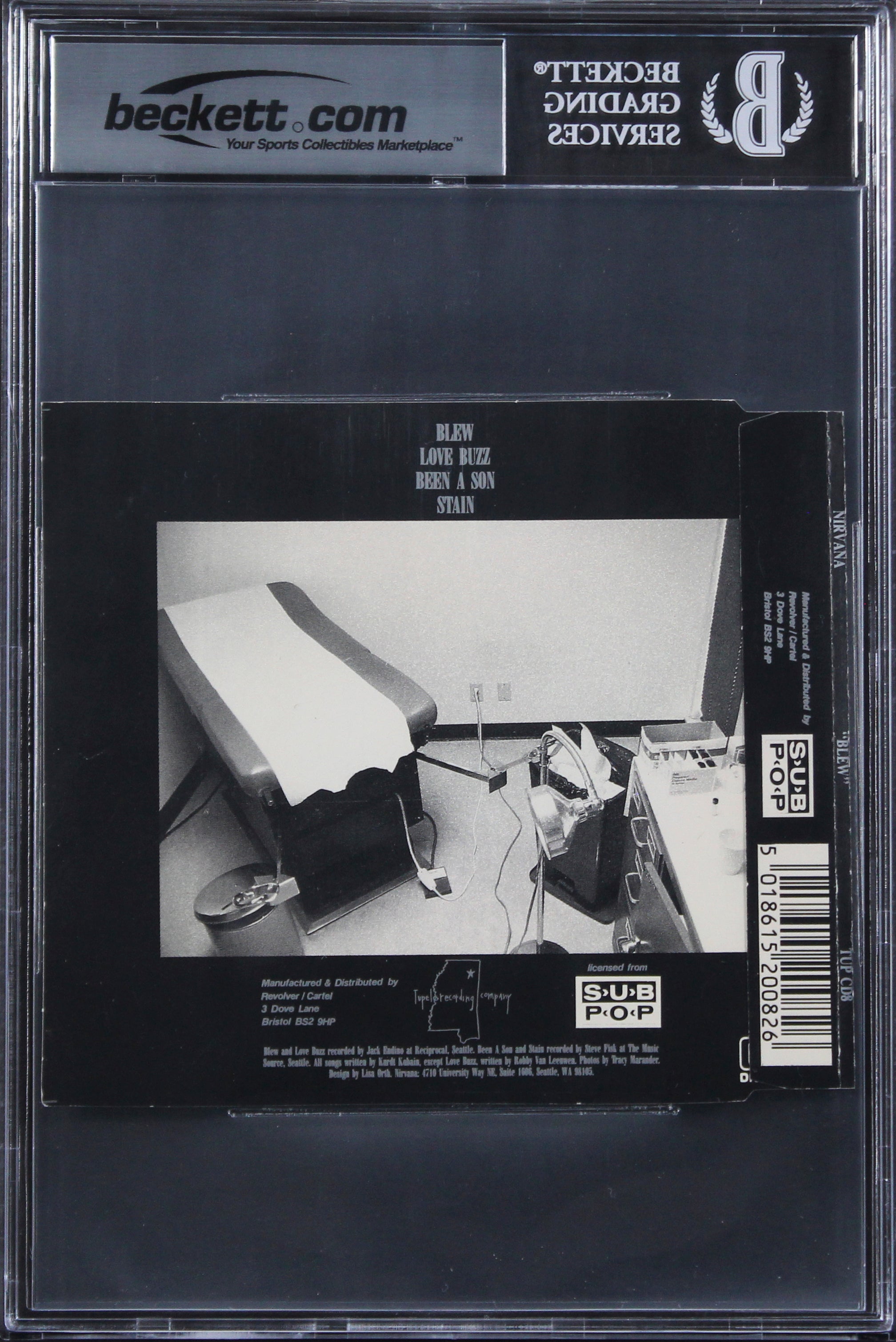 Nirvana (3) Kurt Cobain, Novoselic & Channing Signed Cd Cover Auto 10! BAS Slab