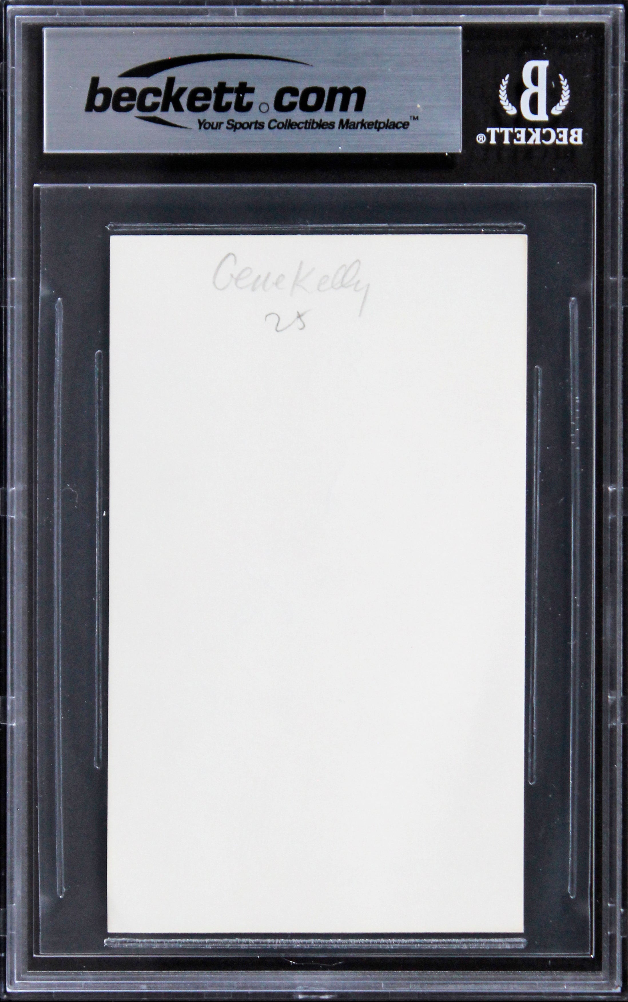 Gene Kelly Singing in the Rain Signed 3x5 Index Card w/ Black Sig BAS Slabbed