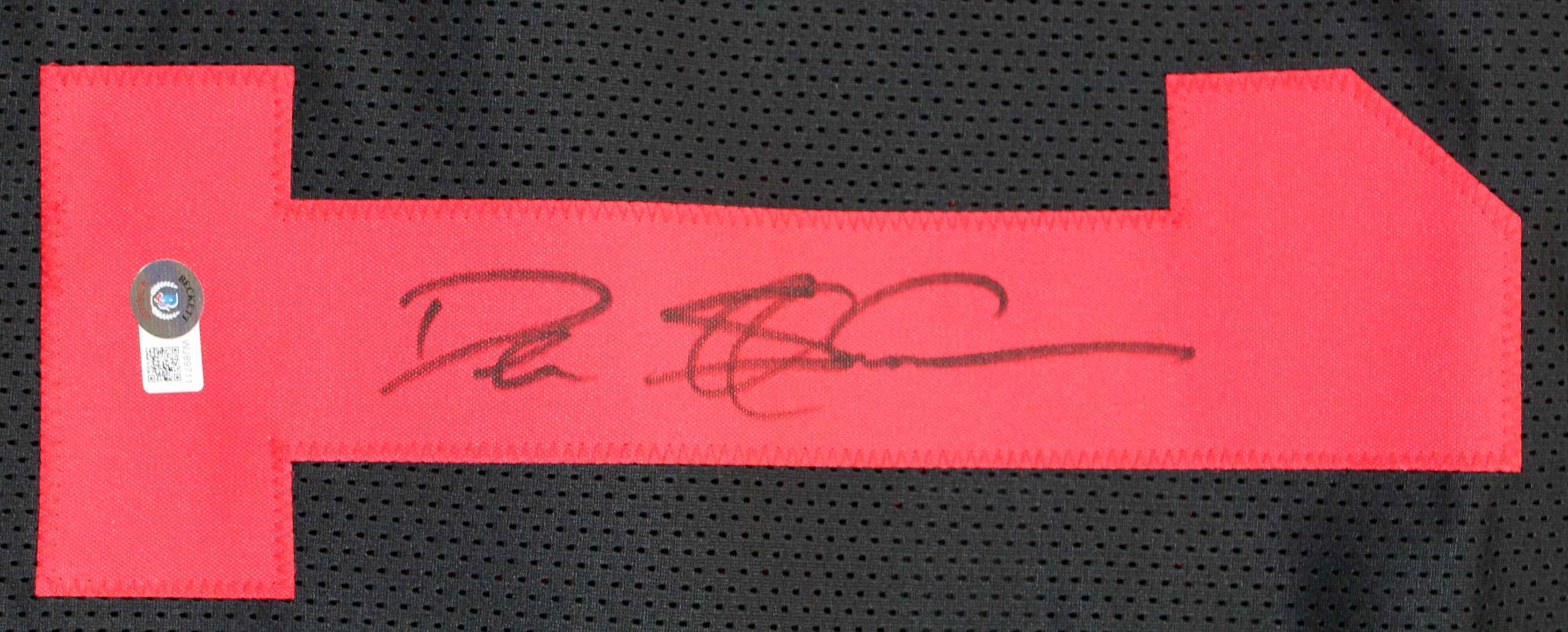 Deion Sanders Authentic Signed Black Pro Style Jersey w/ Red Numbers BAS Witness