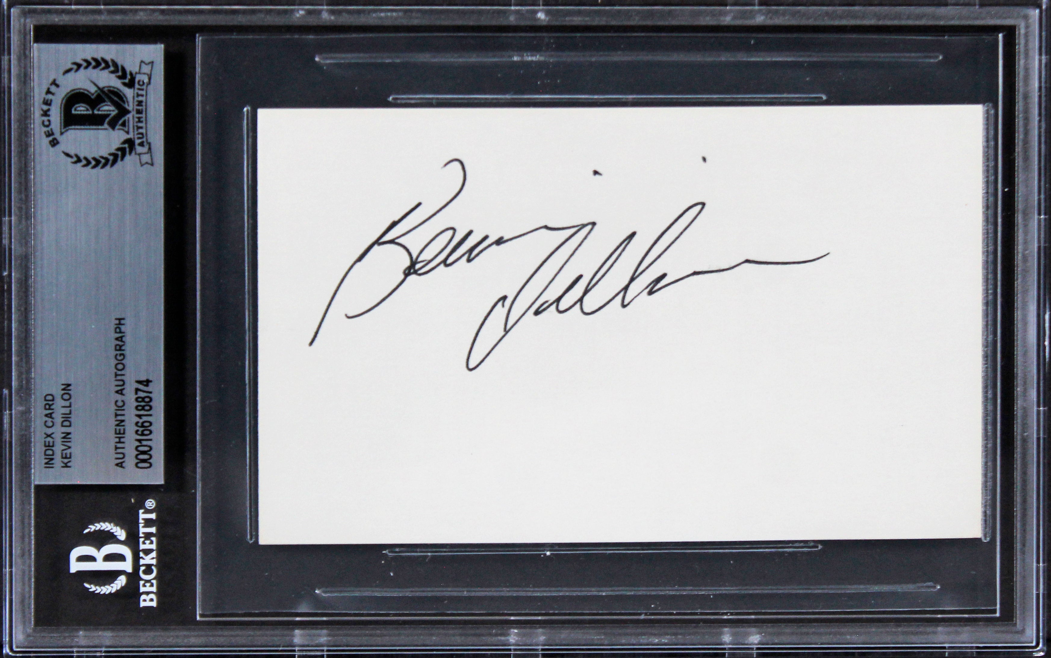 Kevin Dillon Entourage Authentic Signed 3x5 Index Card w/ Black Sig BAS Slabbed