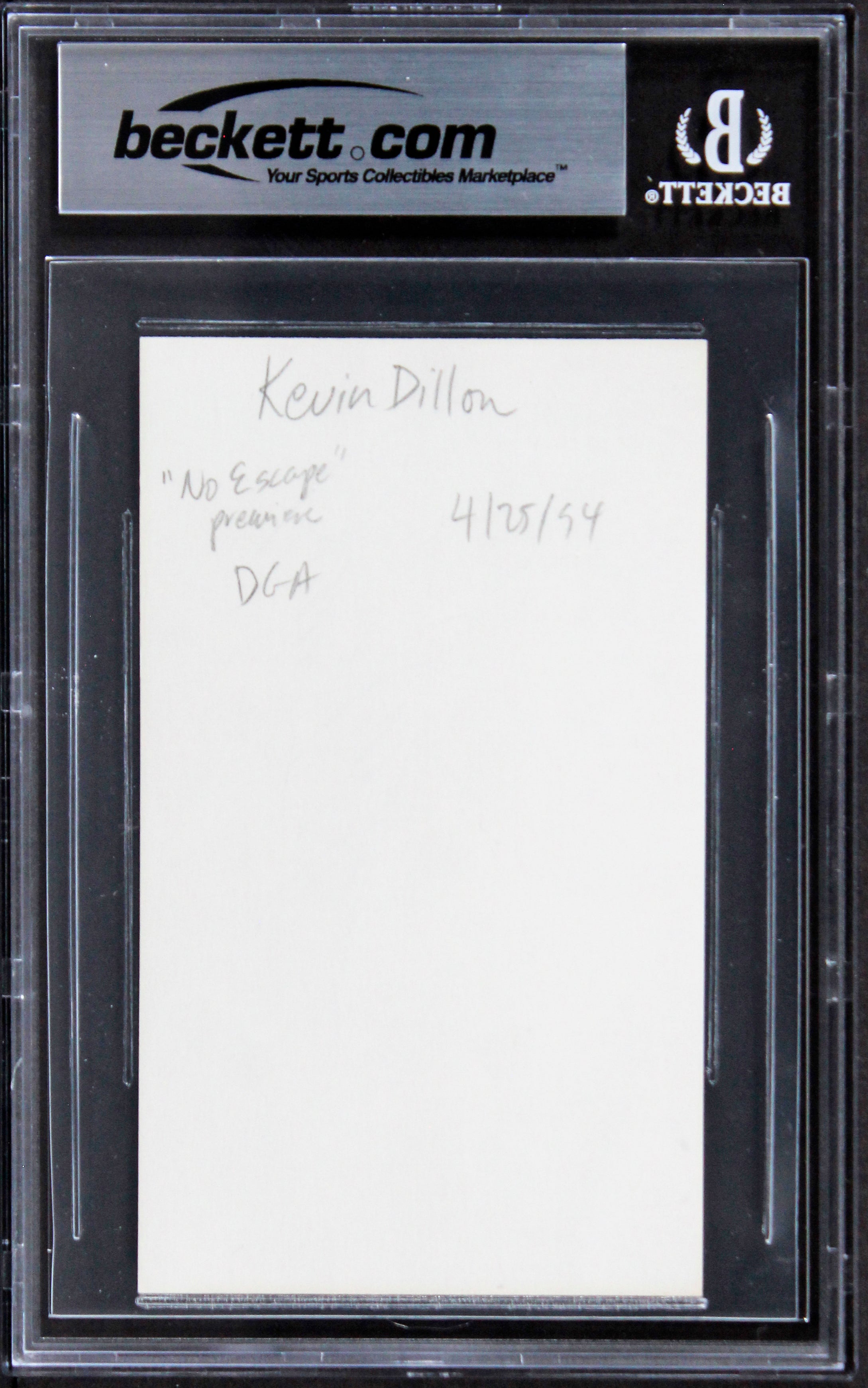 Kevin Dillon Entourage Authentic Signed 3x5 Index Card w/ Black Sig BAS Slabbed