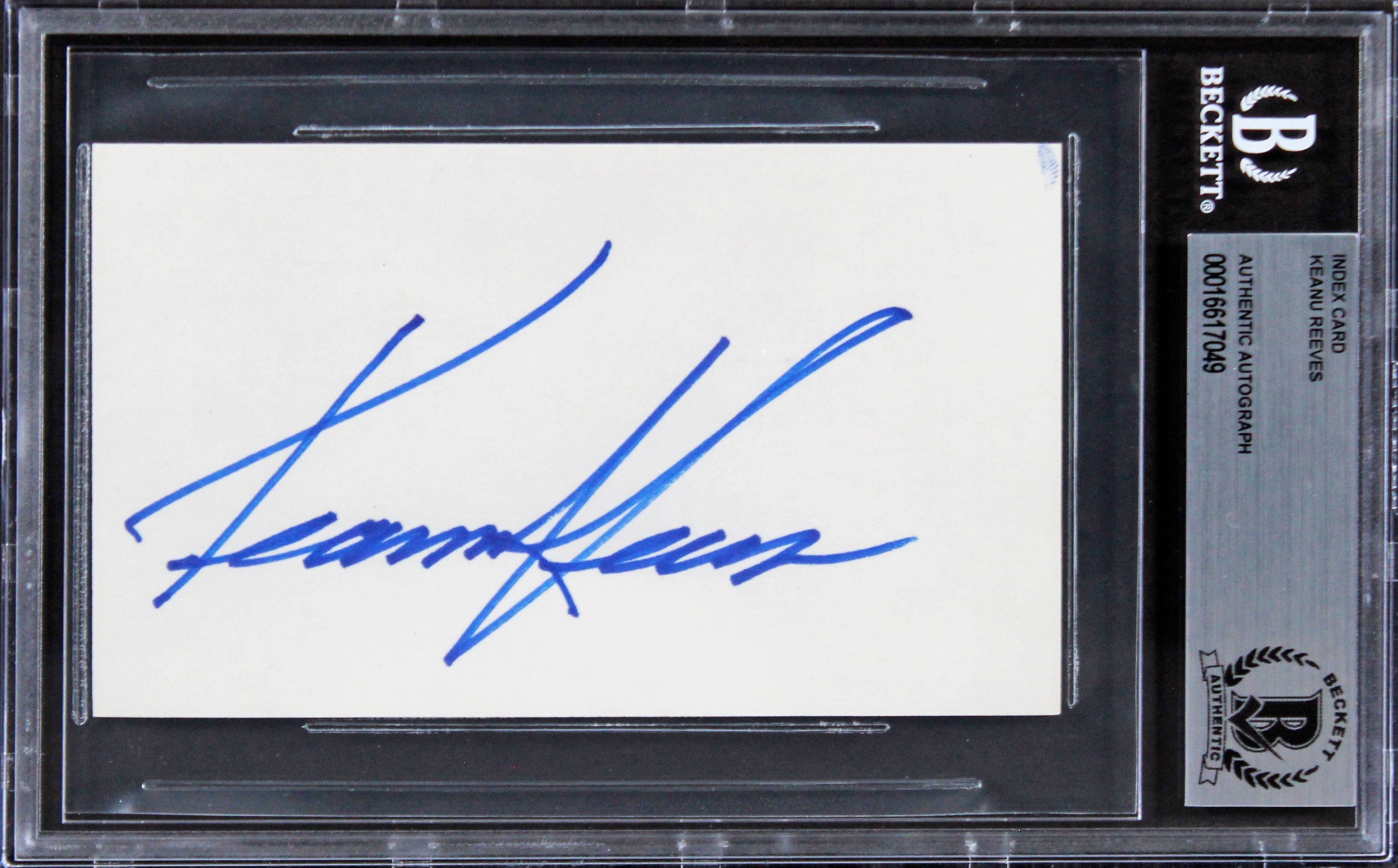 Keanu Reeves John Wick Authentic Signed 3x5 Index Card Autographed BAS Slabbed