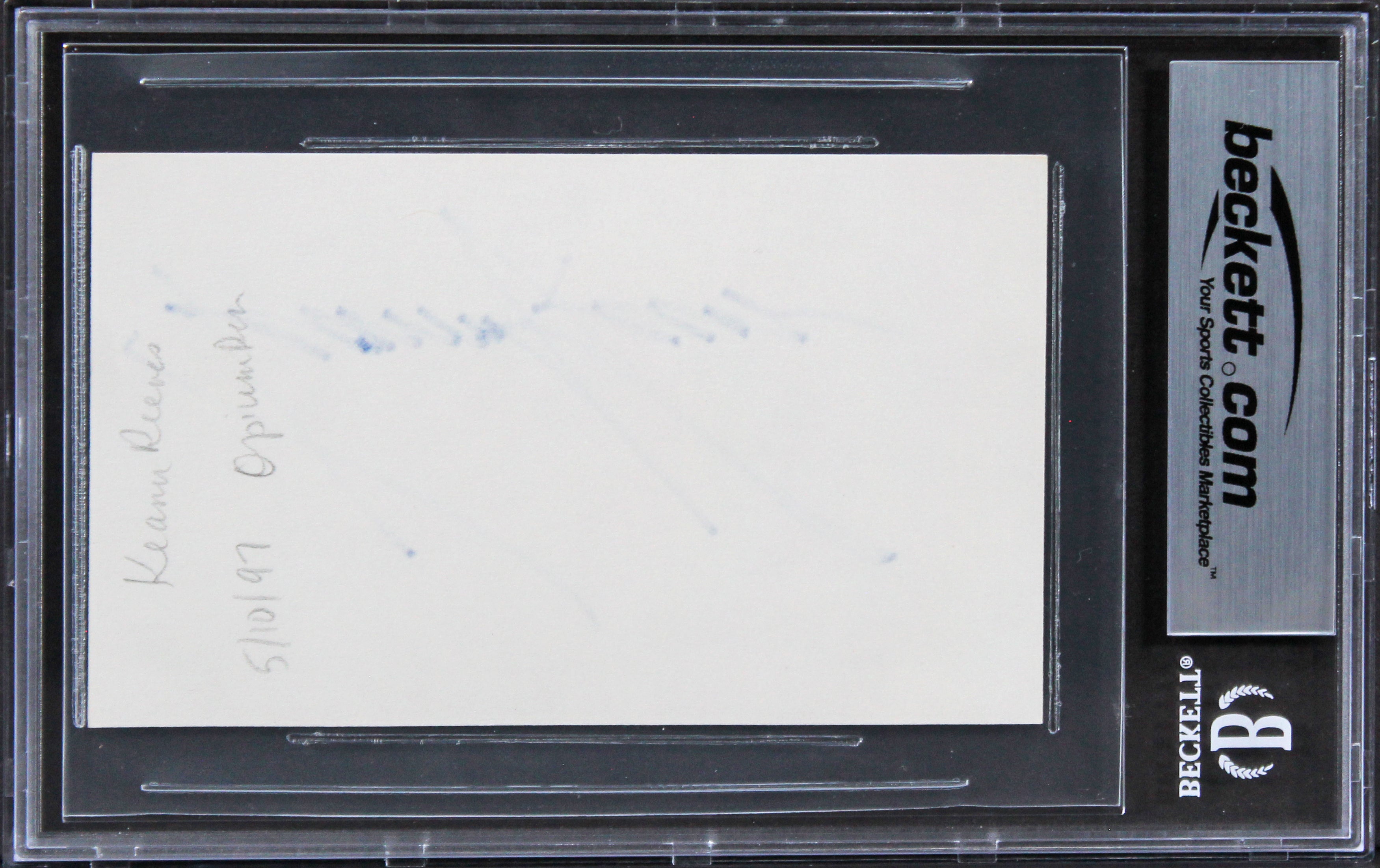 Keanu Reeves John Wick Authentic Signed 3x5 Index Card Autographed BAS Slabbed