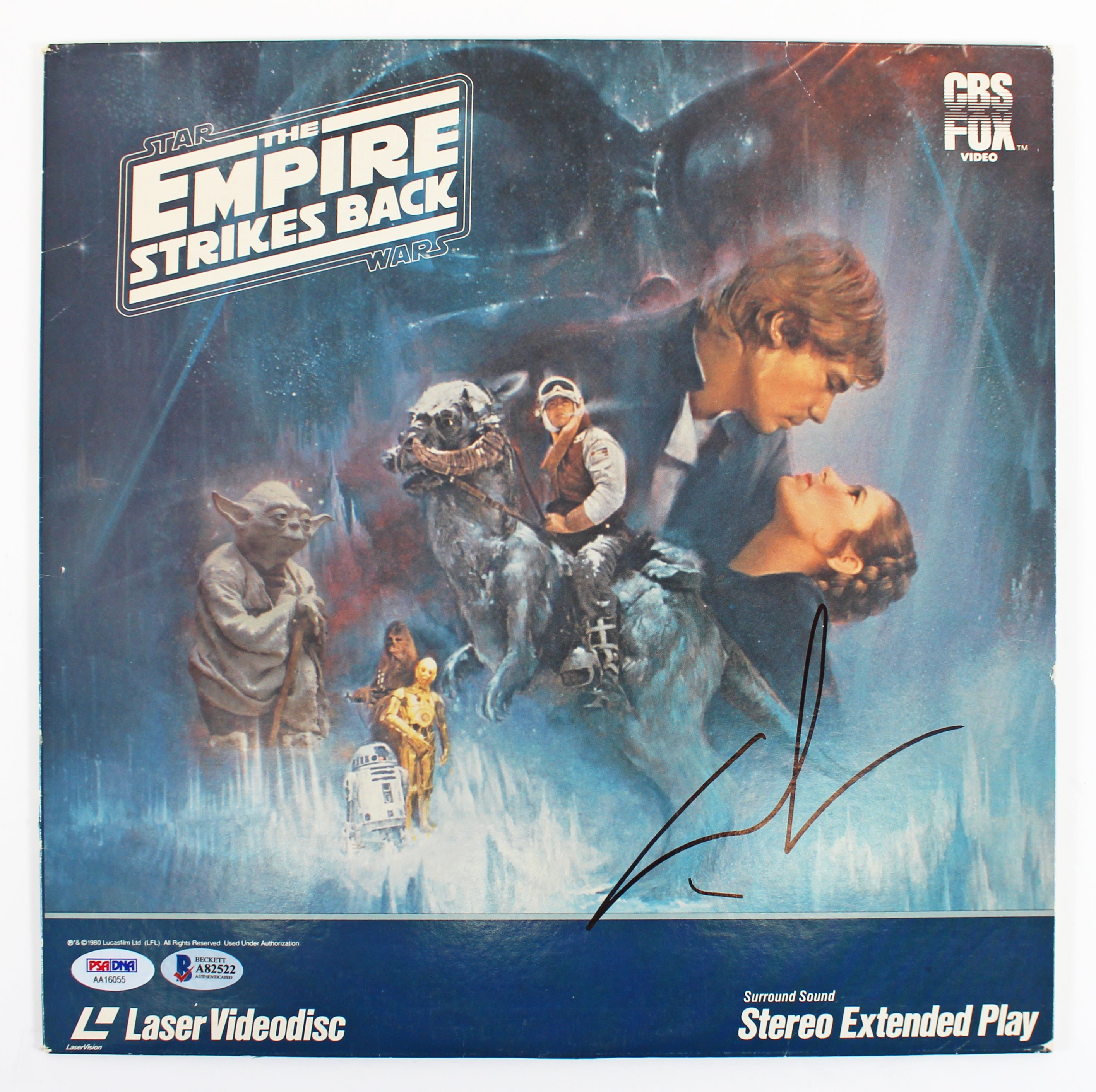 George Lucas Signed Star Wars The Empire Strikes Back Laserdisc Cover W/Disk BAS