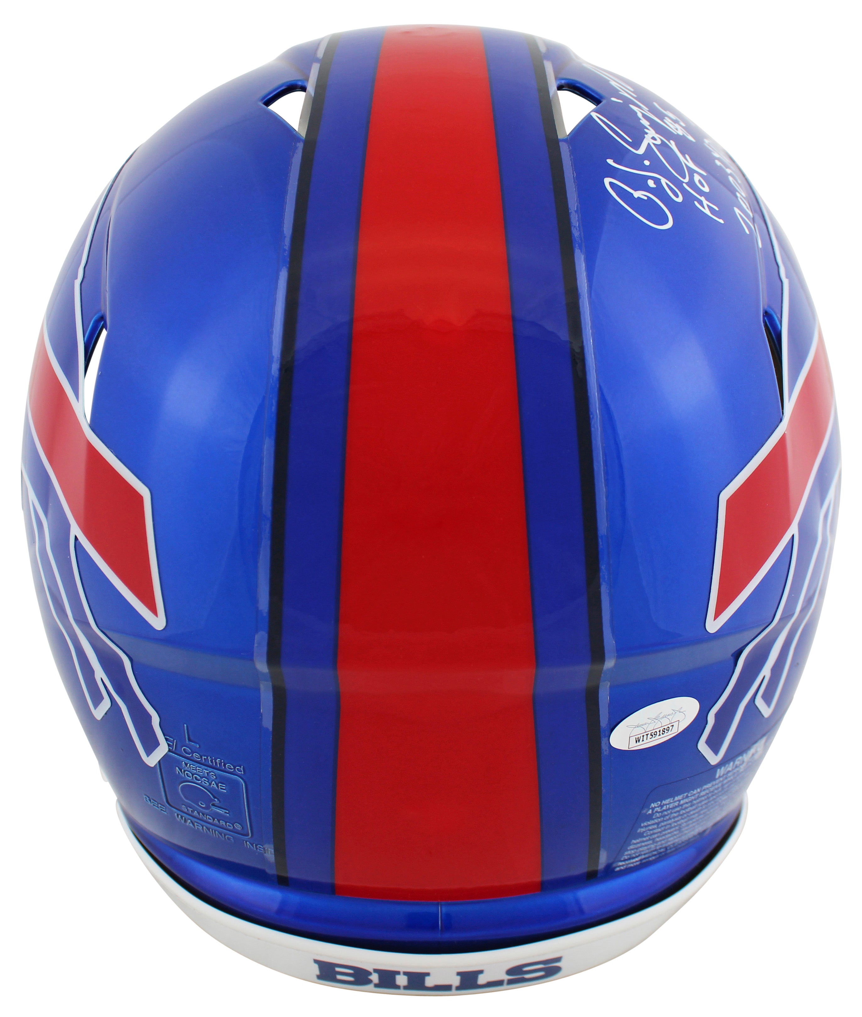 Bills O.J. Simpson "2x Insc" Signed Flash Full Size Speed Proline Helmet JSA Wit