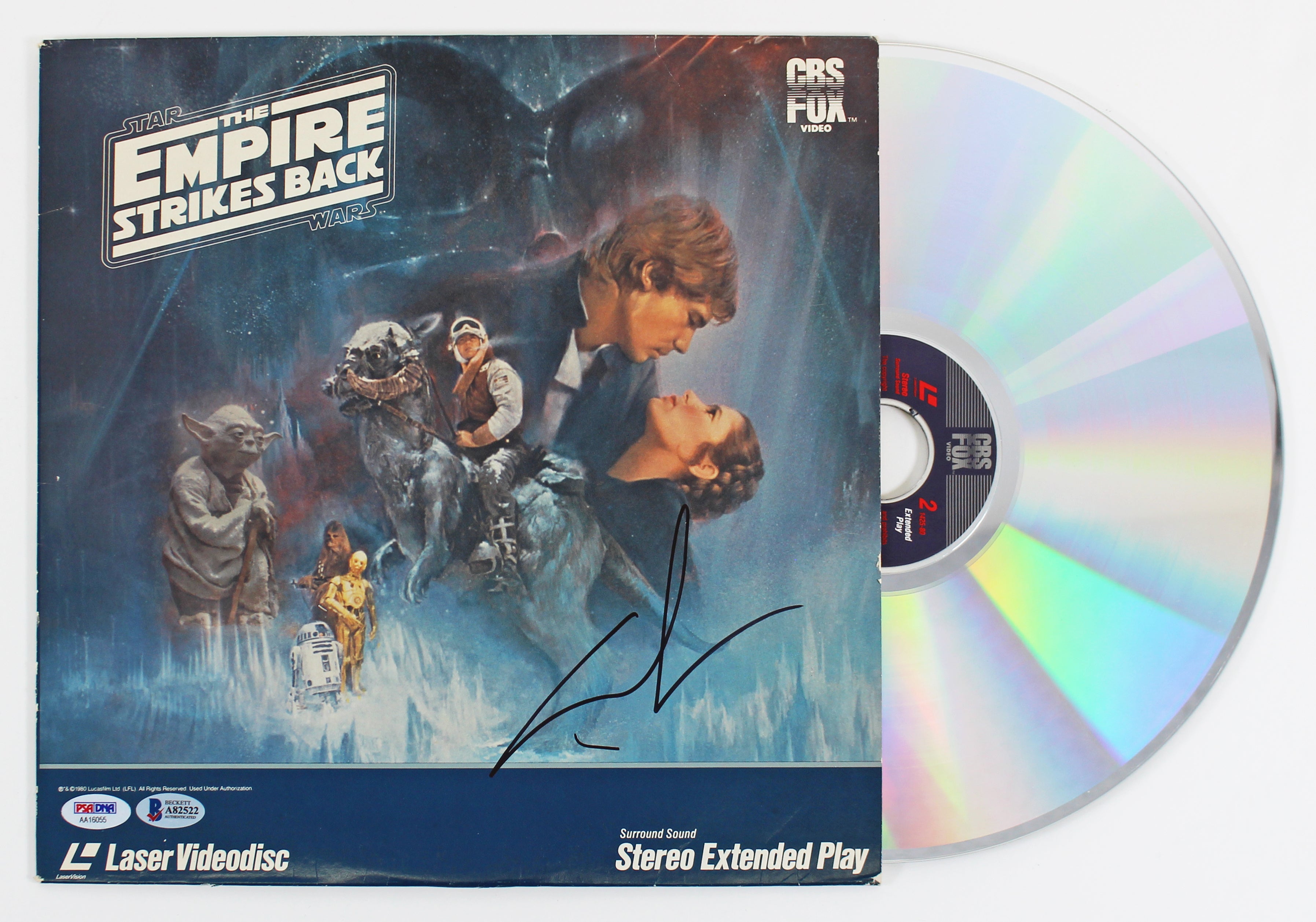 George Lucas Signed Star Wars The Empire Strikes Back Laserdisc Cover W/Disk BAS