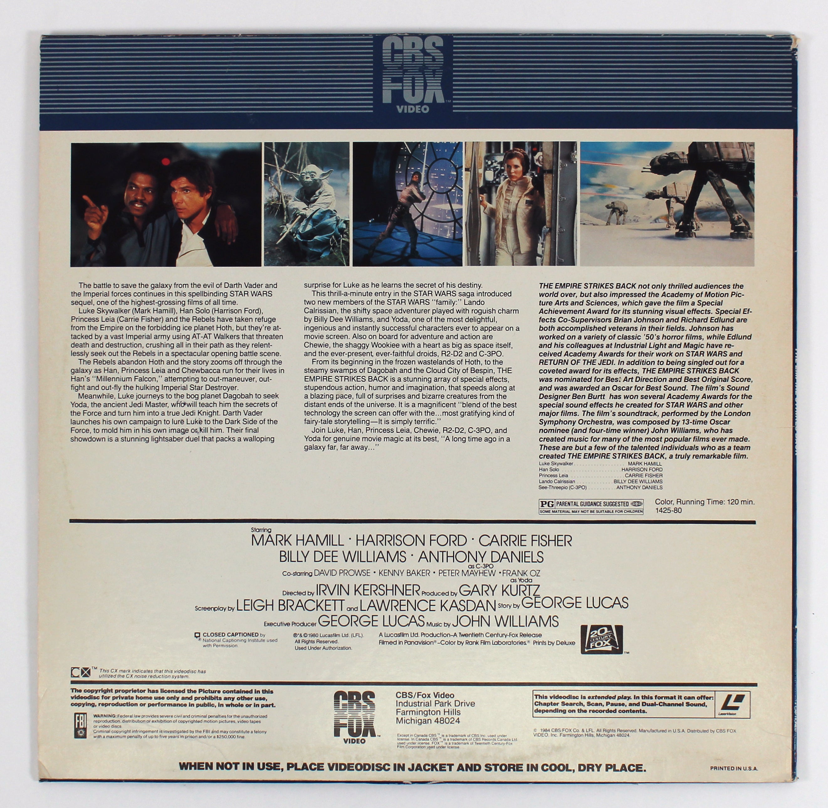 George Lucas Signed Star Wars The Empire Strikes Back Laserdisc Cover W/Disk BAS