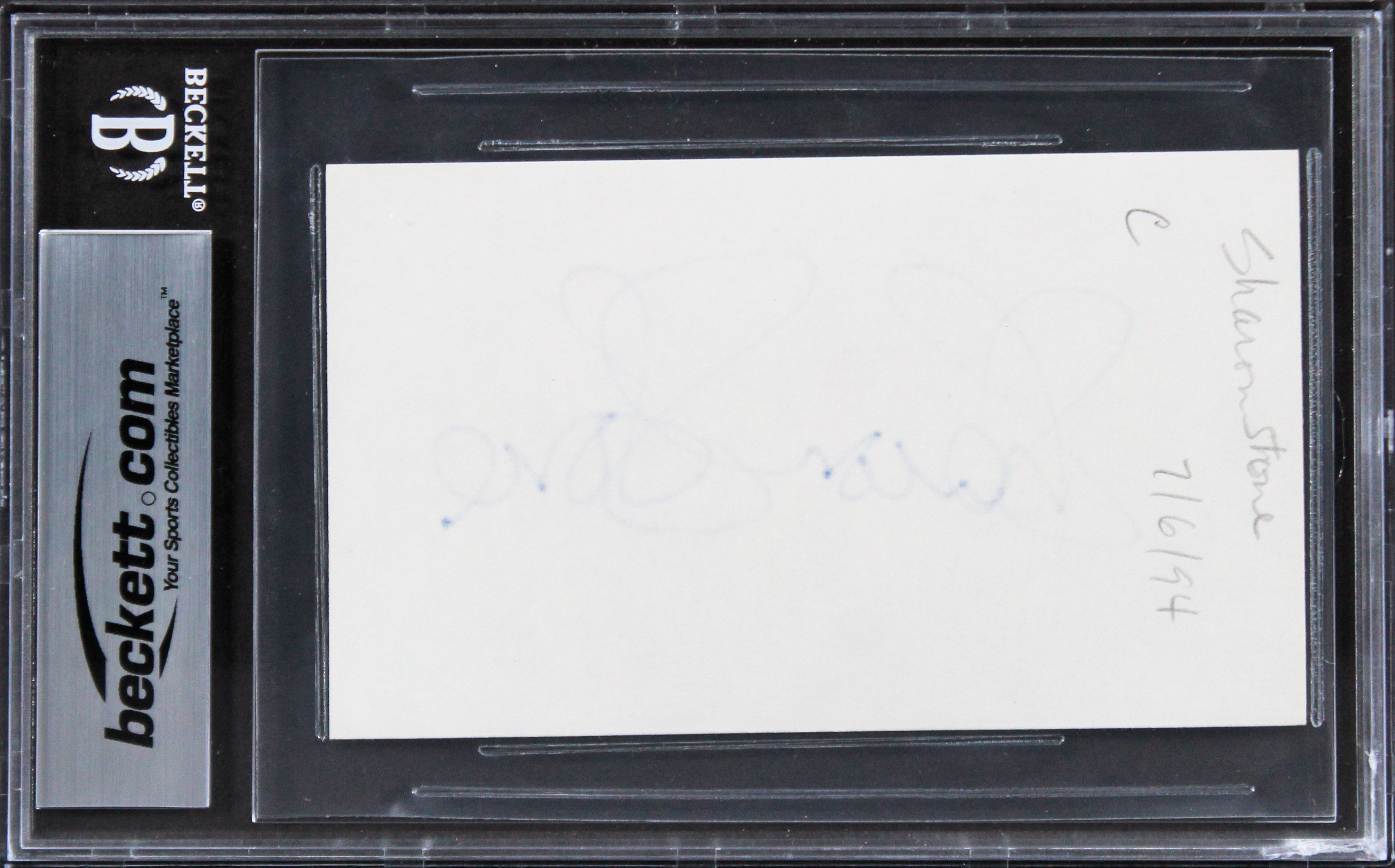 Sharon Stone Basic Instinct Authentic Signed 3x5 Index Card BAS Slabbed