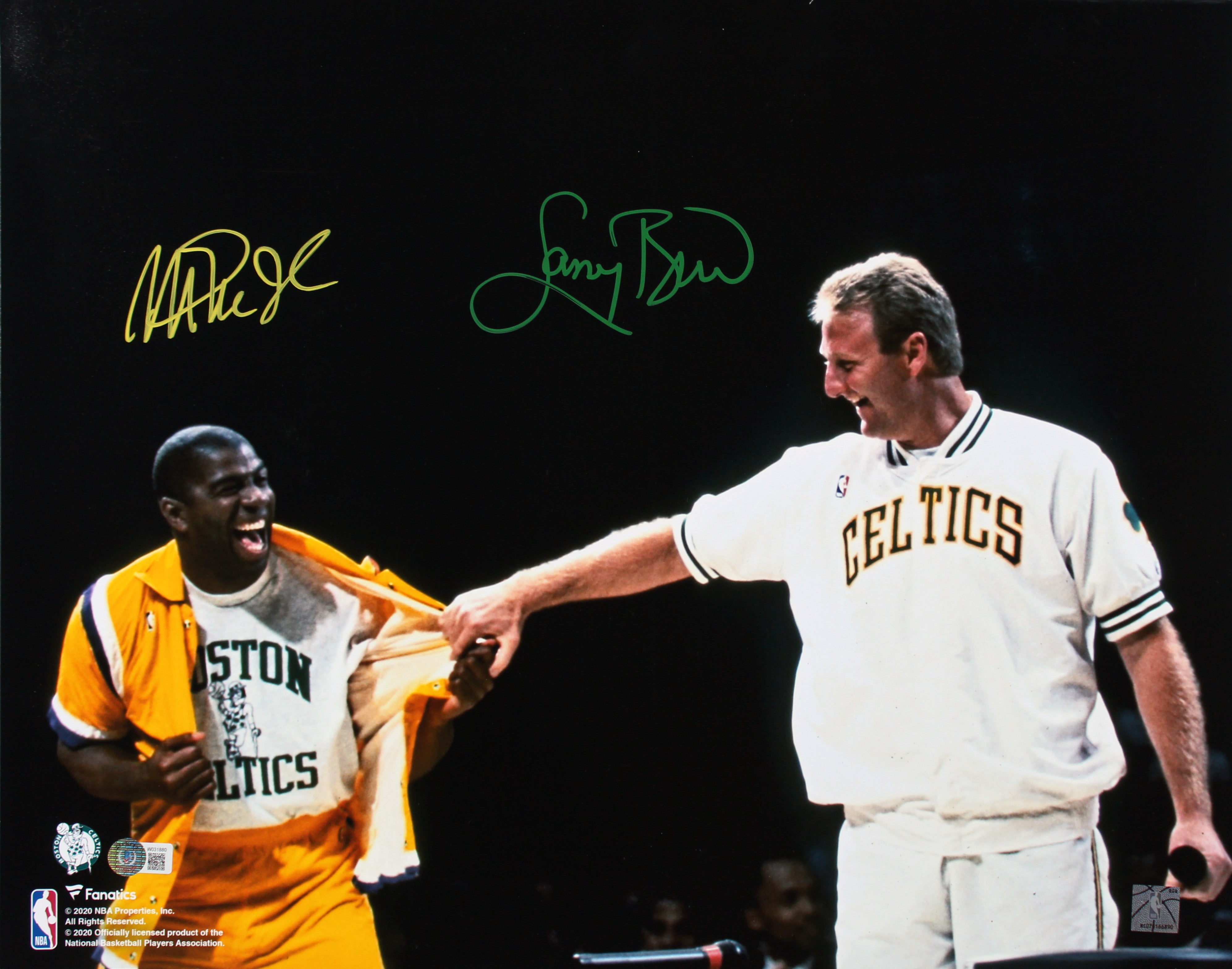 Magic Johnson & Larry Bird Authentic Signed 16x20 Photo BAS Witnessed #W031880