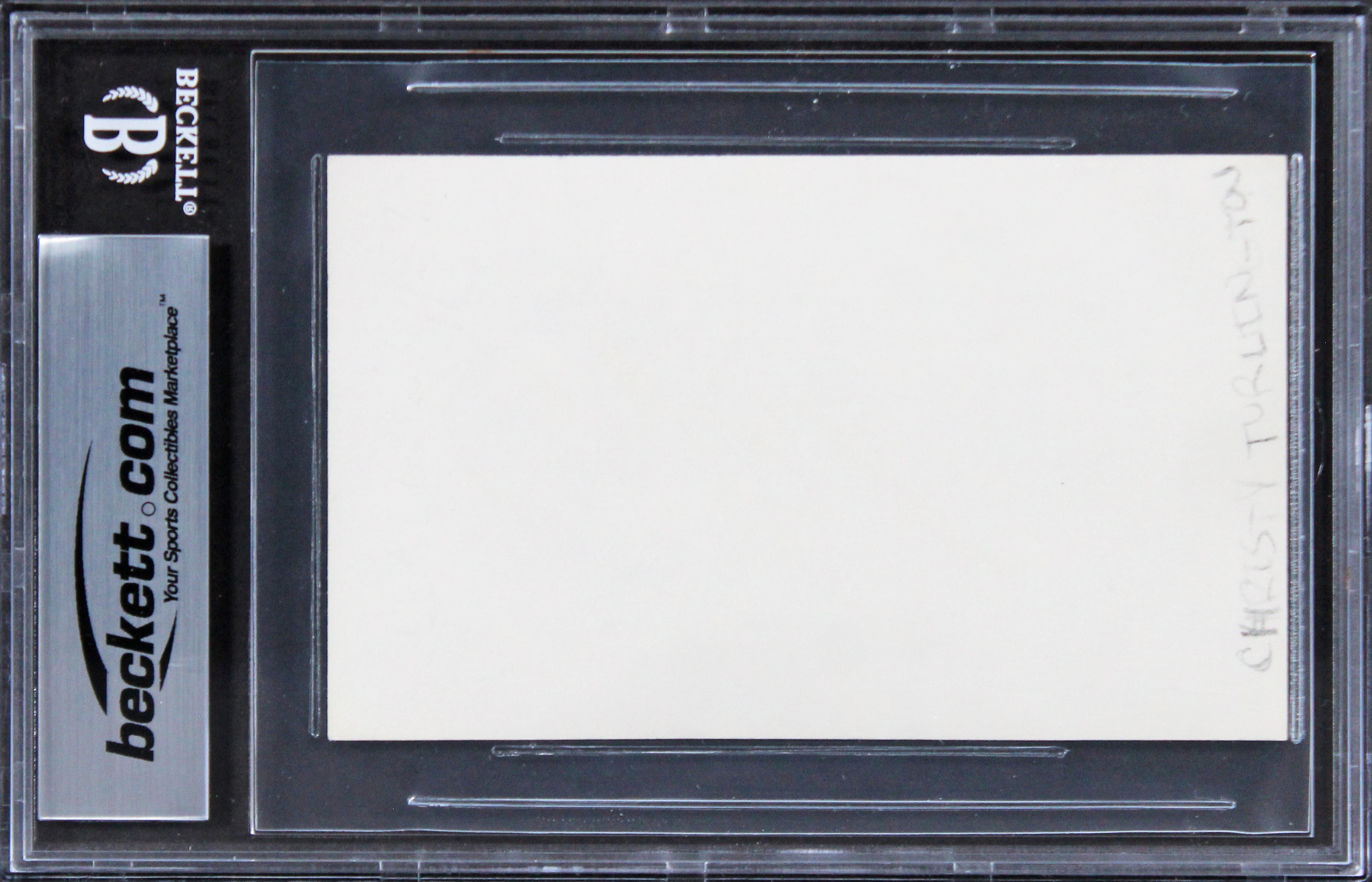 Christy Turlington Model Authentic Signed 3x5 Index Card BAS Slabbed 2