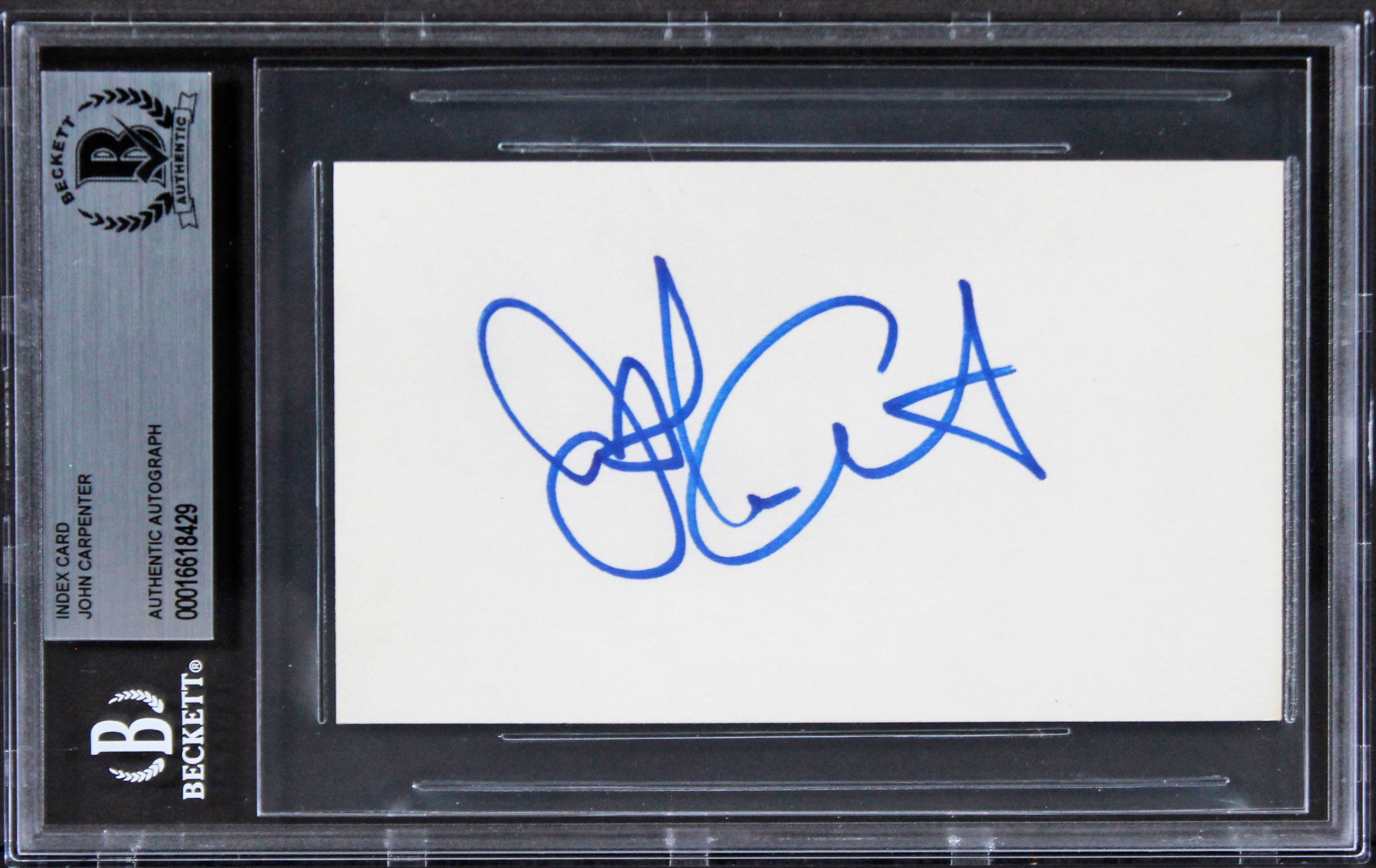 John Carpenter Halloween Authentic Signed 3x5 Index Card Autographed BAS Slabbed
