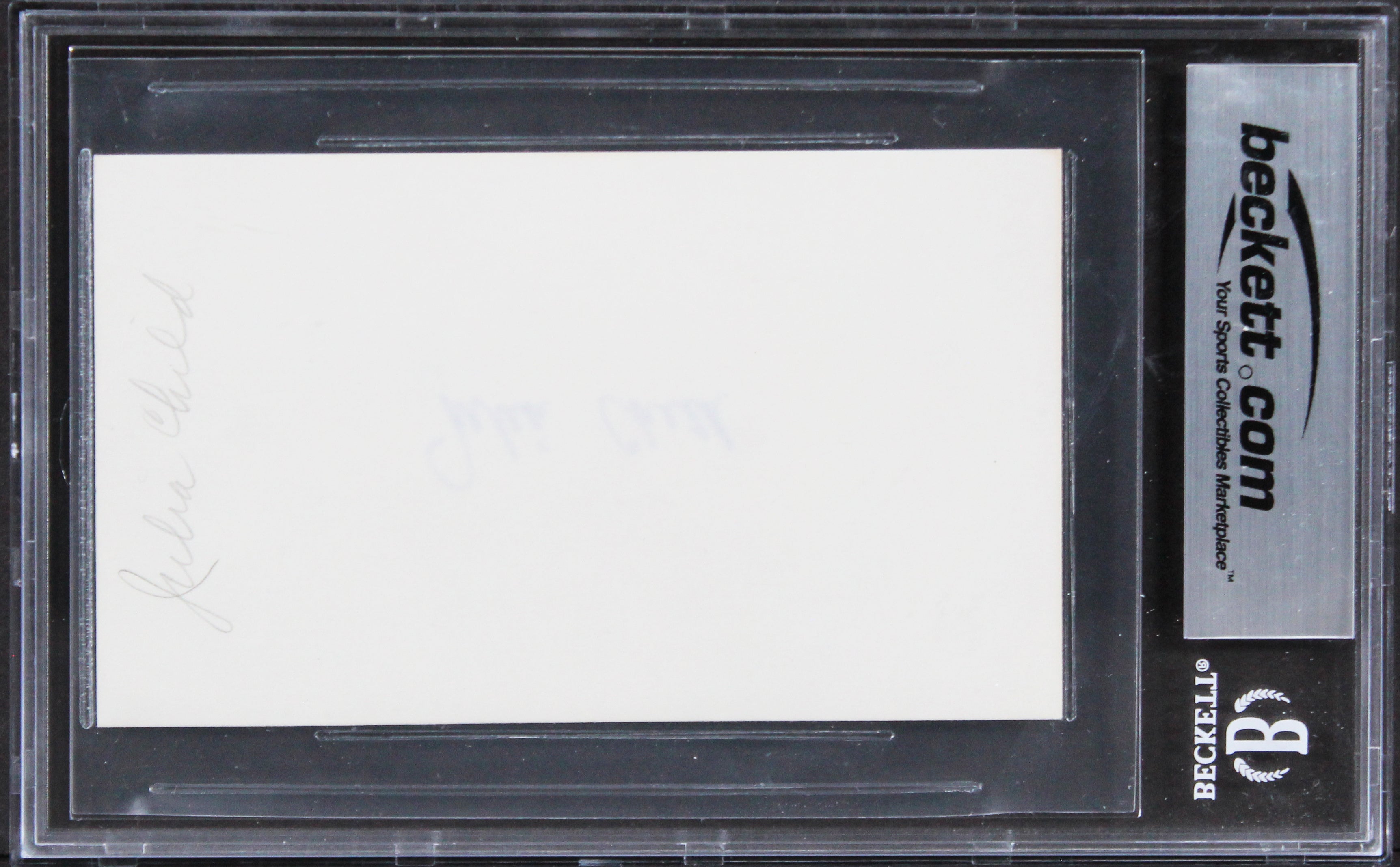Julia Child The French Chef Authentic Signed 3x5 Index Card BAS Slabbed
