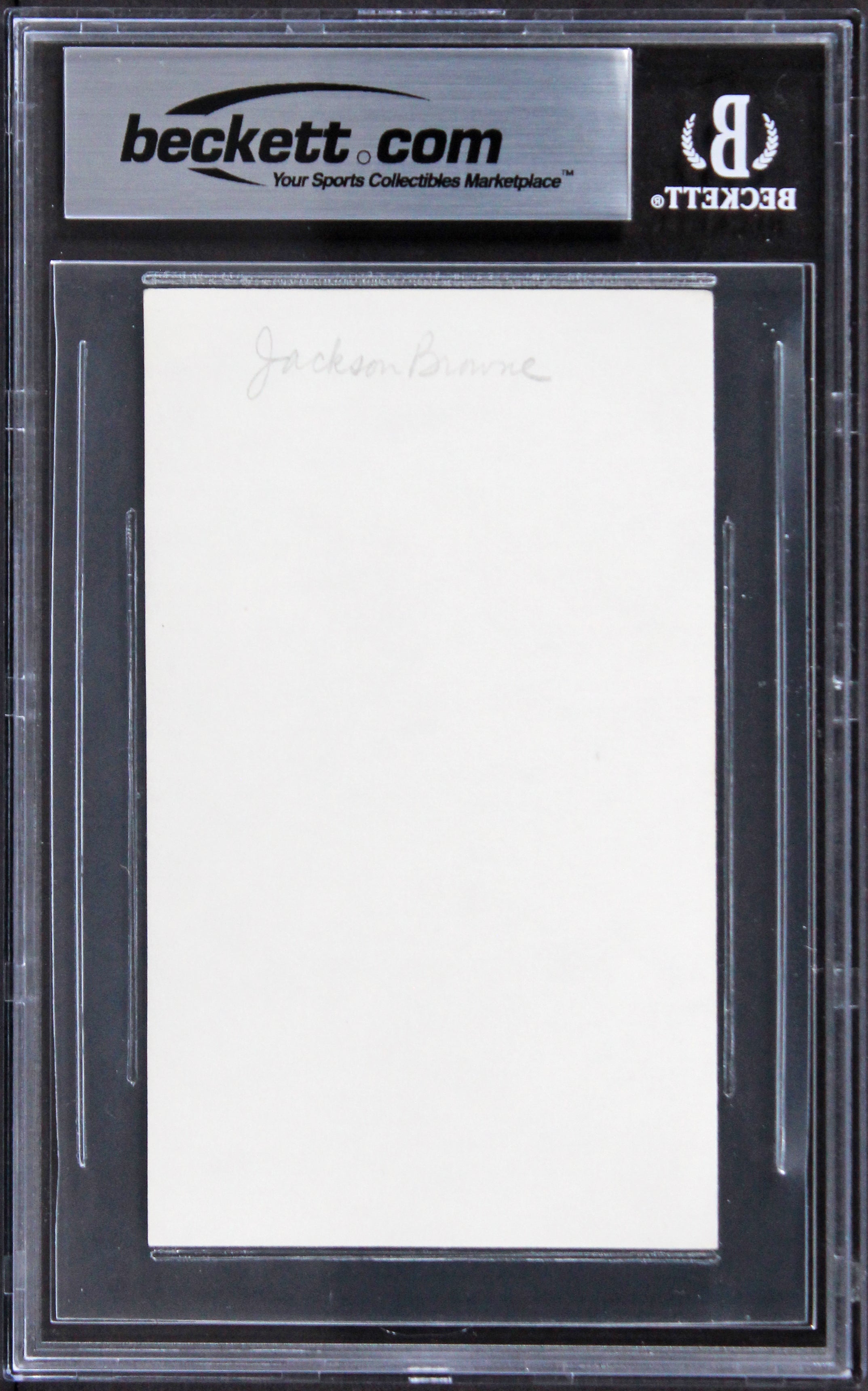 Jackson Browne Musician Authentic Signed 3x5 Index Card Autographed BAS Slabbed