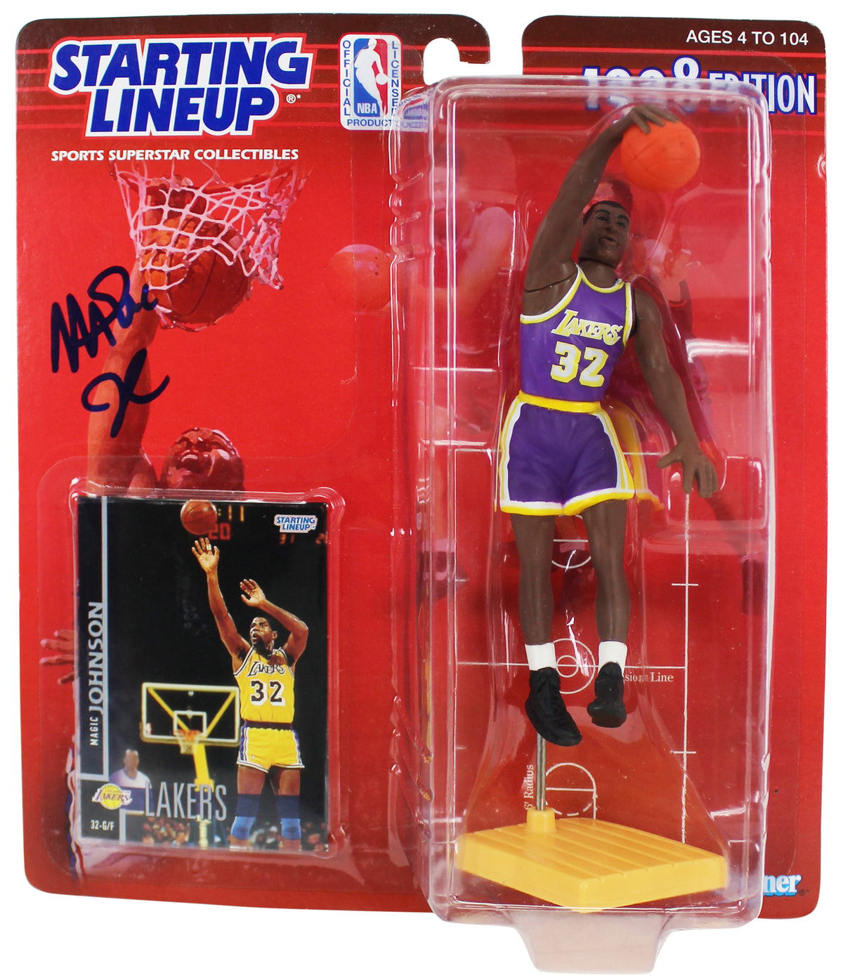 Lakers Magic Johnson Authentic Signed 1998 Starting Lineup BAS Witness #MJ14930