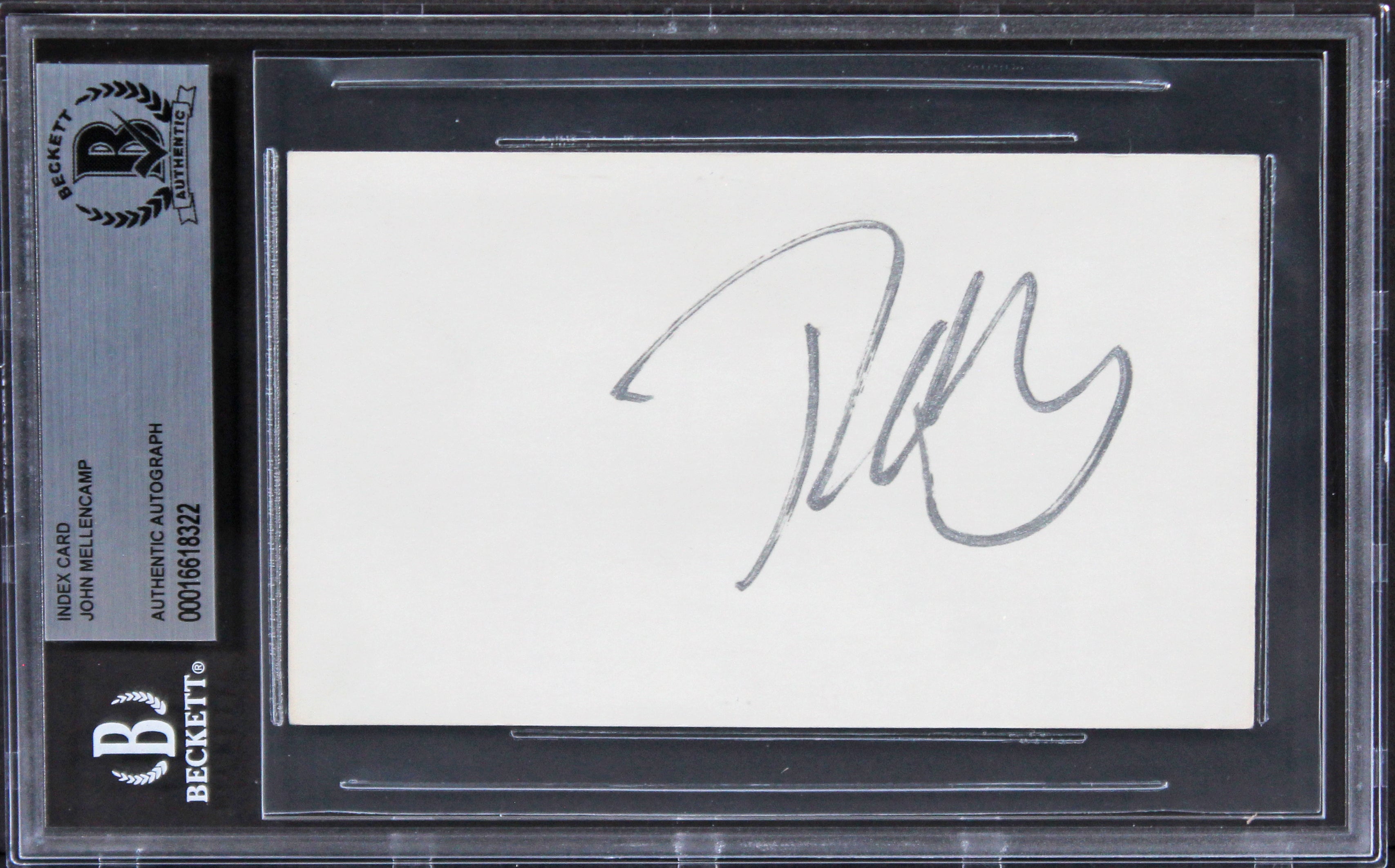 John Mellencamp Musician Authentic Signed 3x5 Index Card Autographed BAS Slabbed