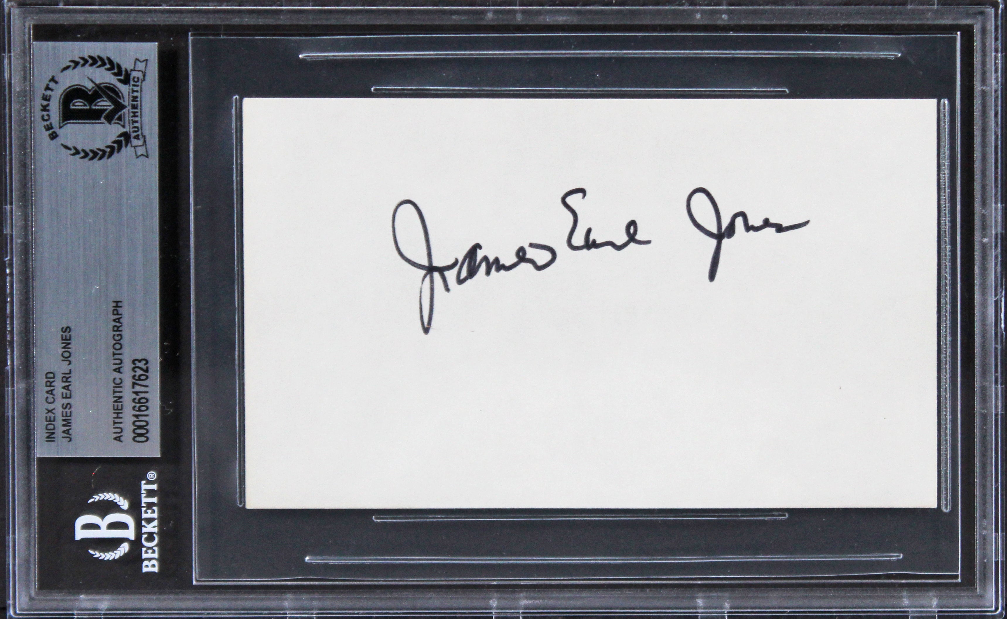 James Earl Jones Star Wars Authentic Signed 3x5 Index Card BAS Slabbed