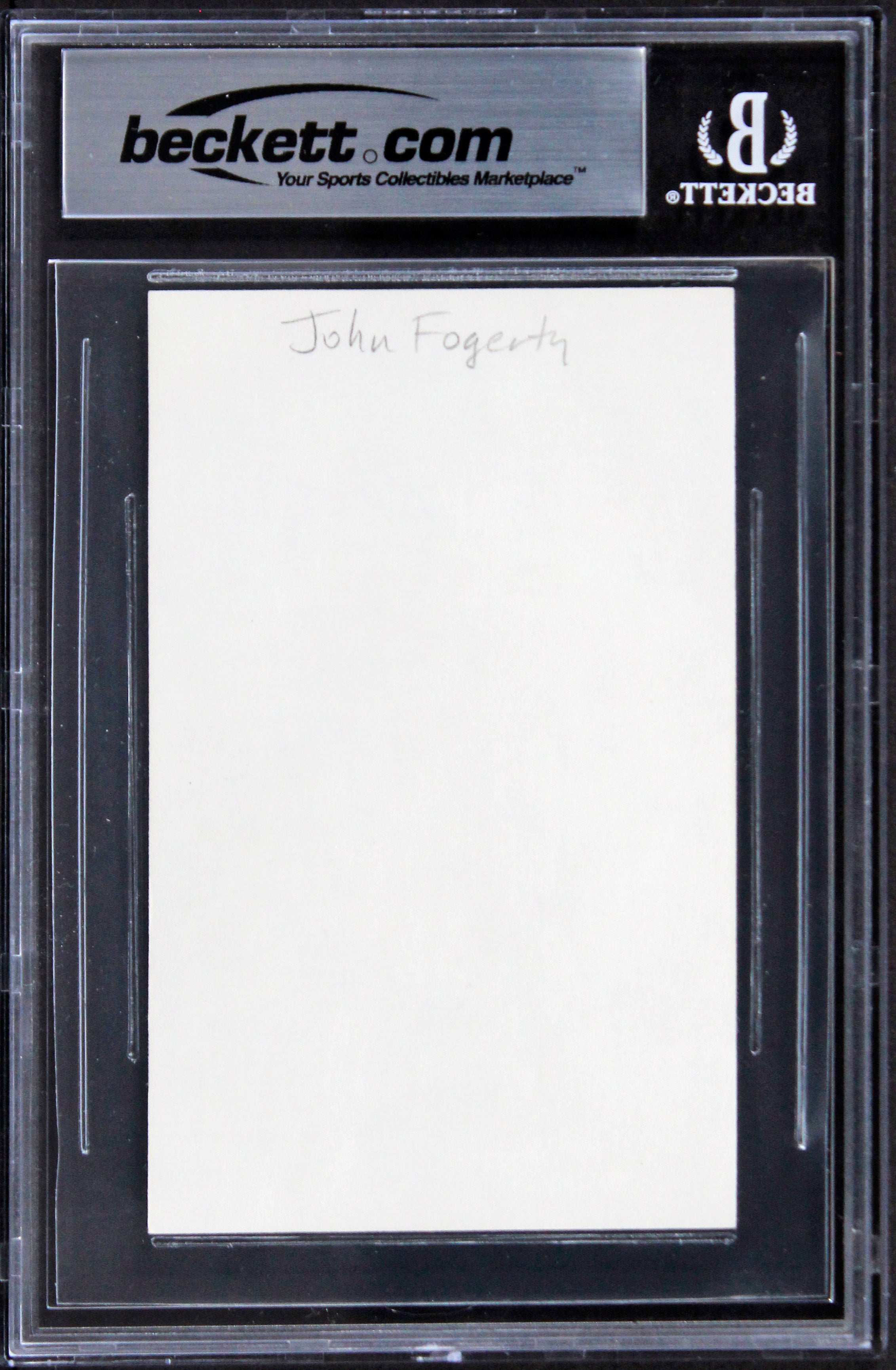 John Fogerty Singer Authentic Signed 3x5 Index Card Autographed BAS Slabbed