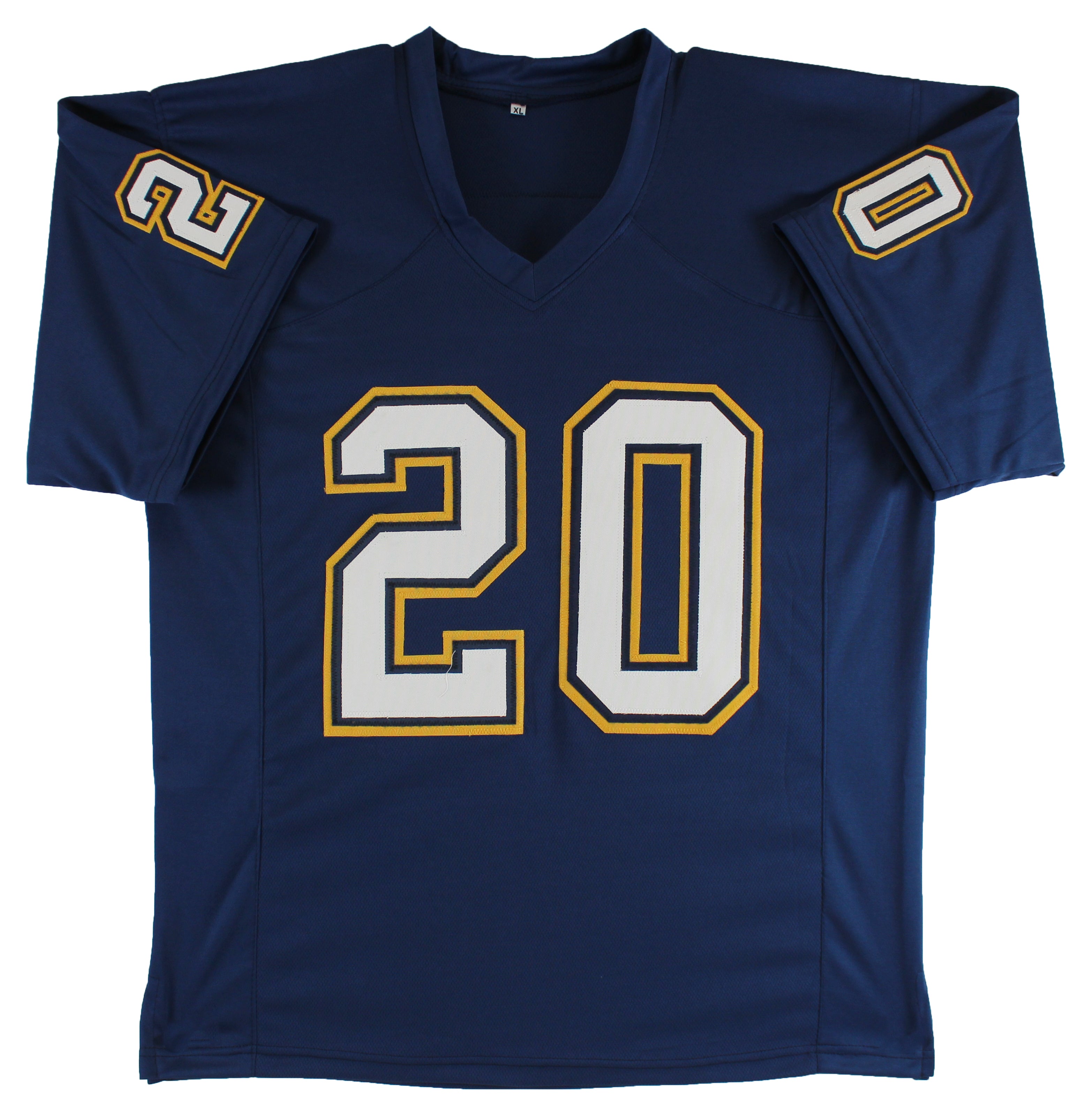 Natrone Means Authentic Signed Navy Pro Style Jersey Autographed JSA Witness