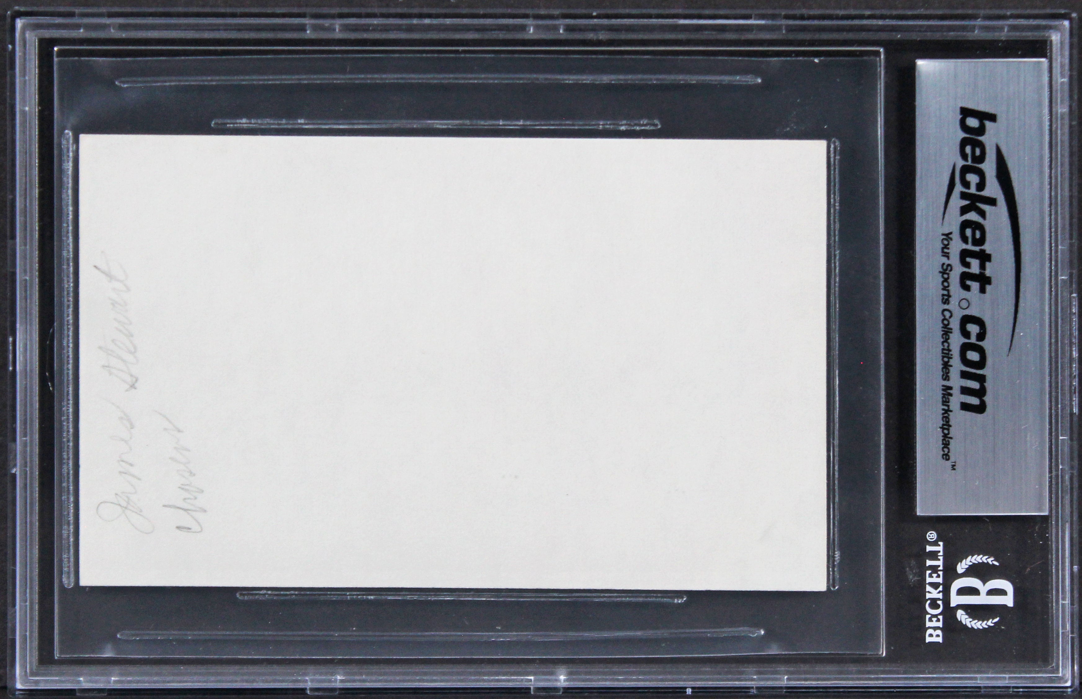 James Stewart It's a Wonderful Life Signed 3x5 Index Card BAS Slabbed 1