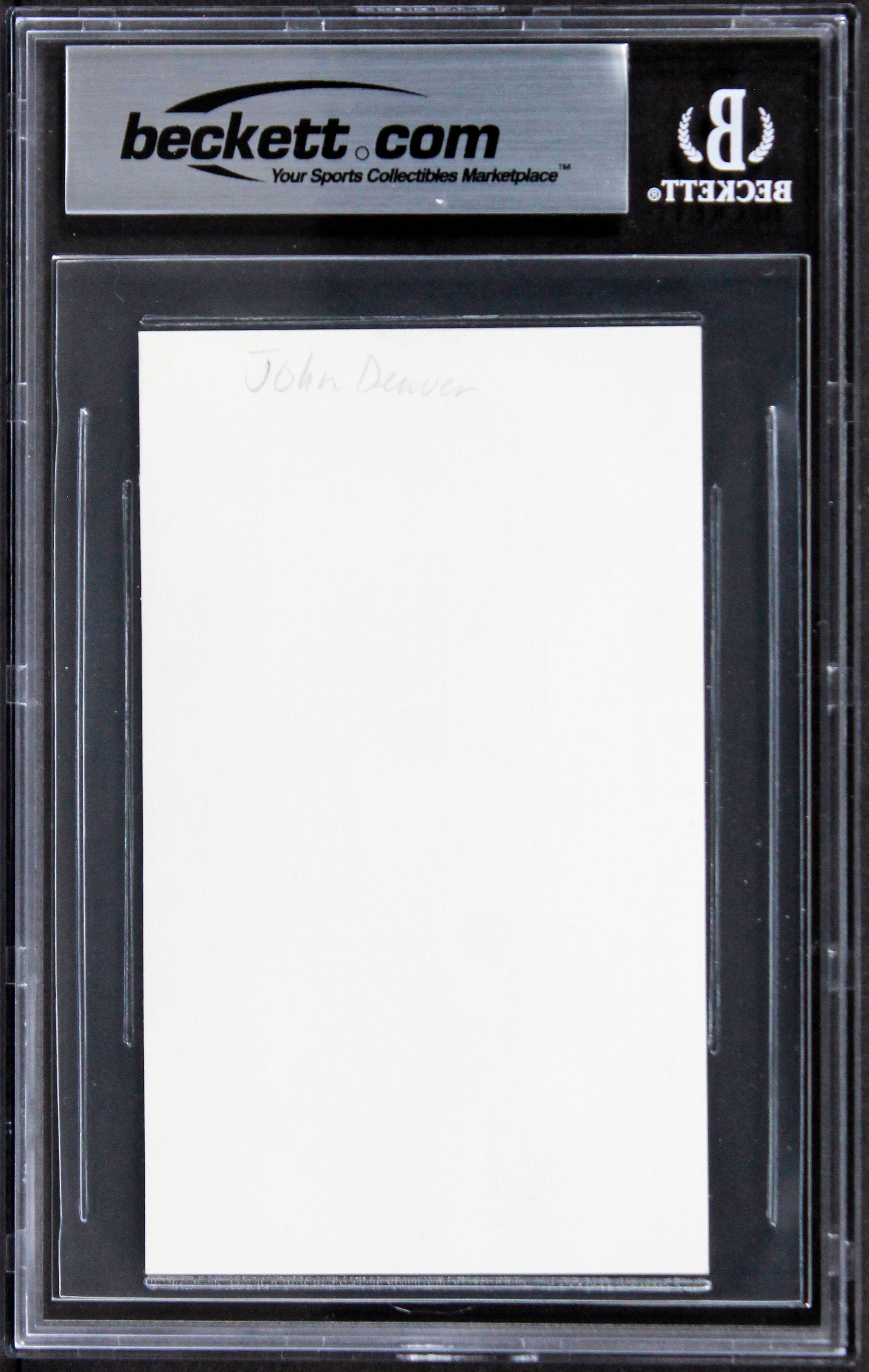 John Denver Singer Authentic Signed 3x5 Index Card Autographed BAS Slabbed 2