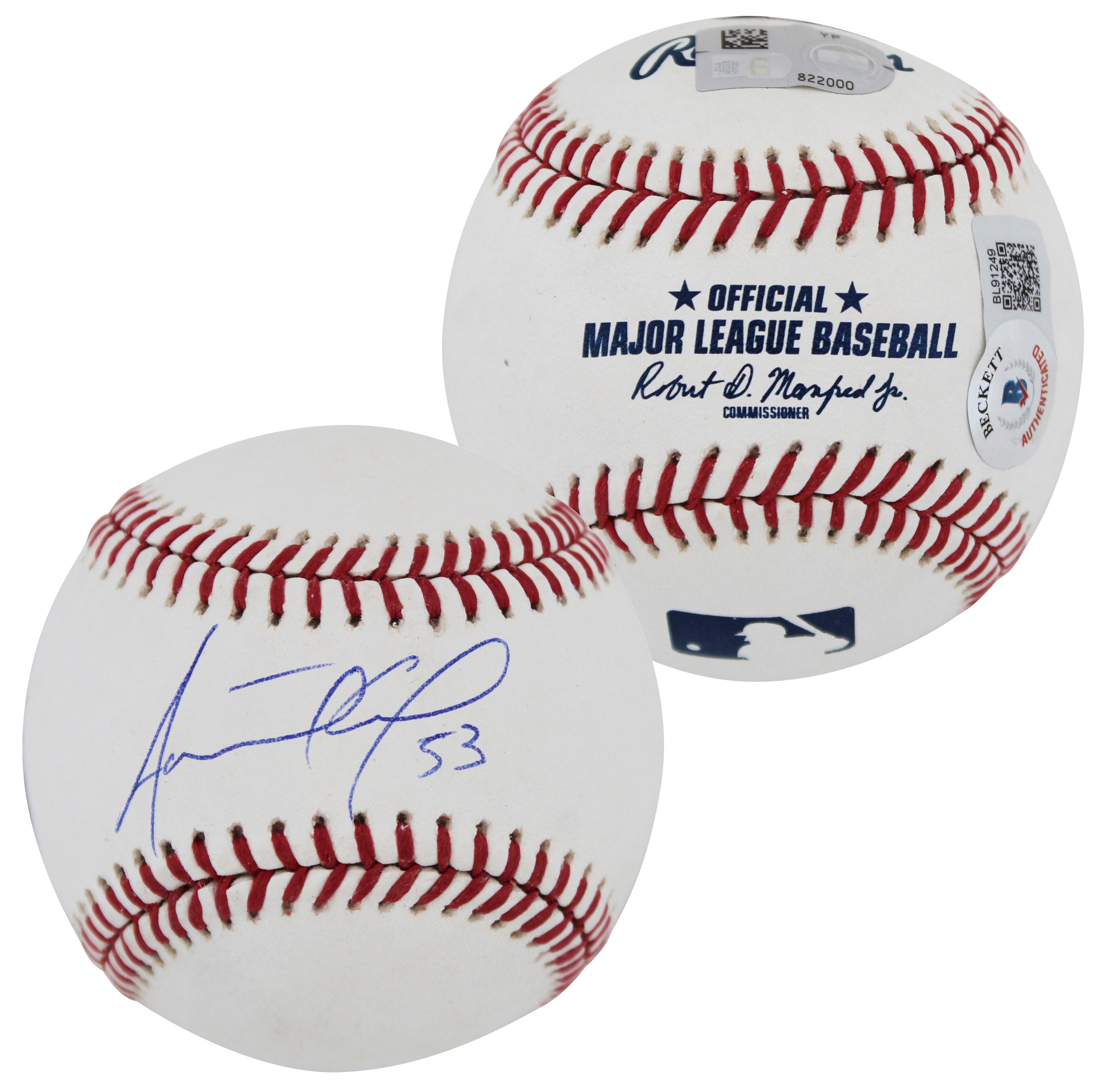 Rangers Adolis Garcia Authentic Signed Oml Baseball Autographed Fanatics & BAS
