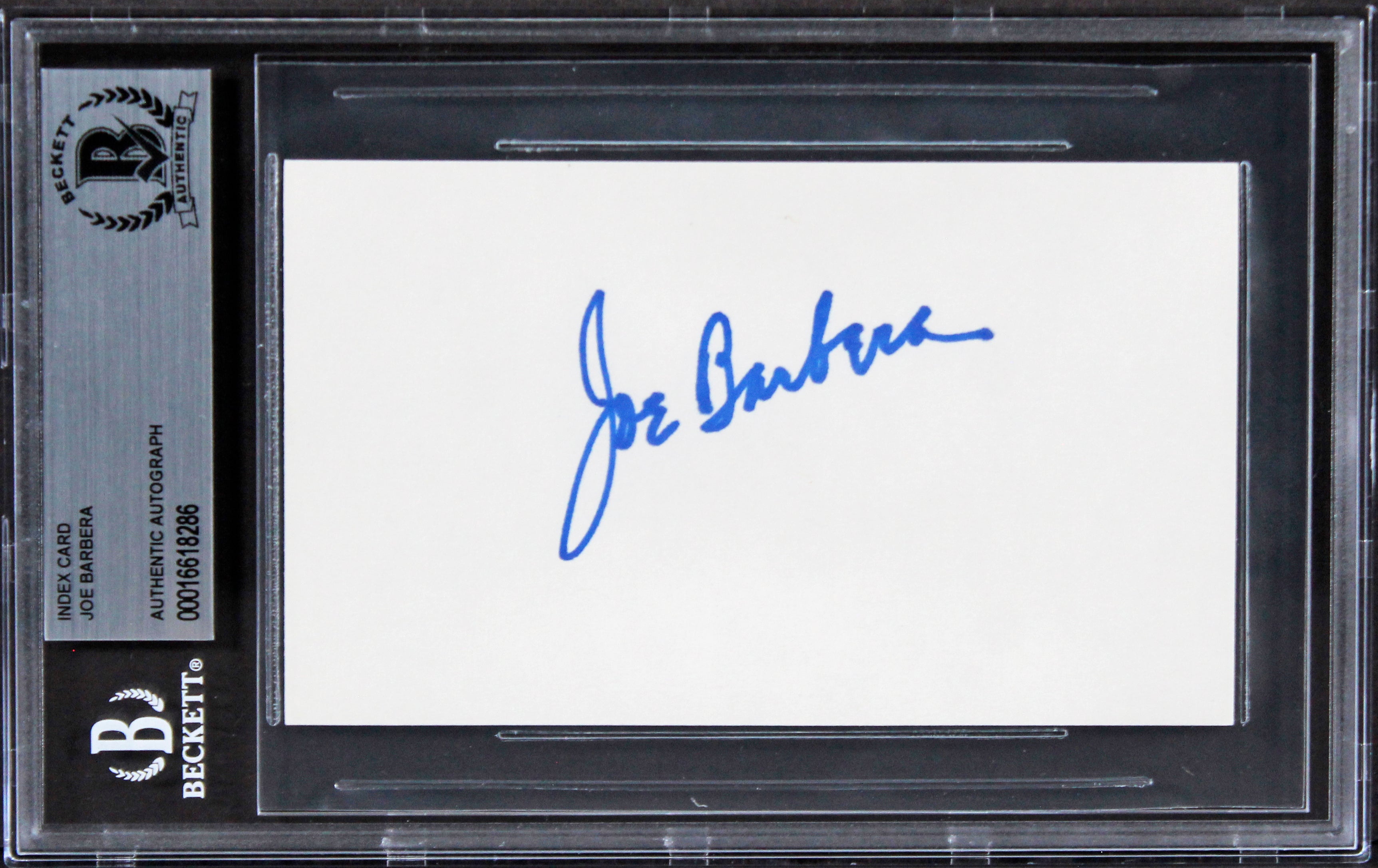 Joe Barbera Scooby-Doo Authentic Signed 3x5 Index Card Autographed BAS Slabbed