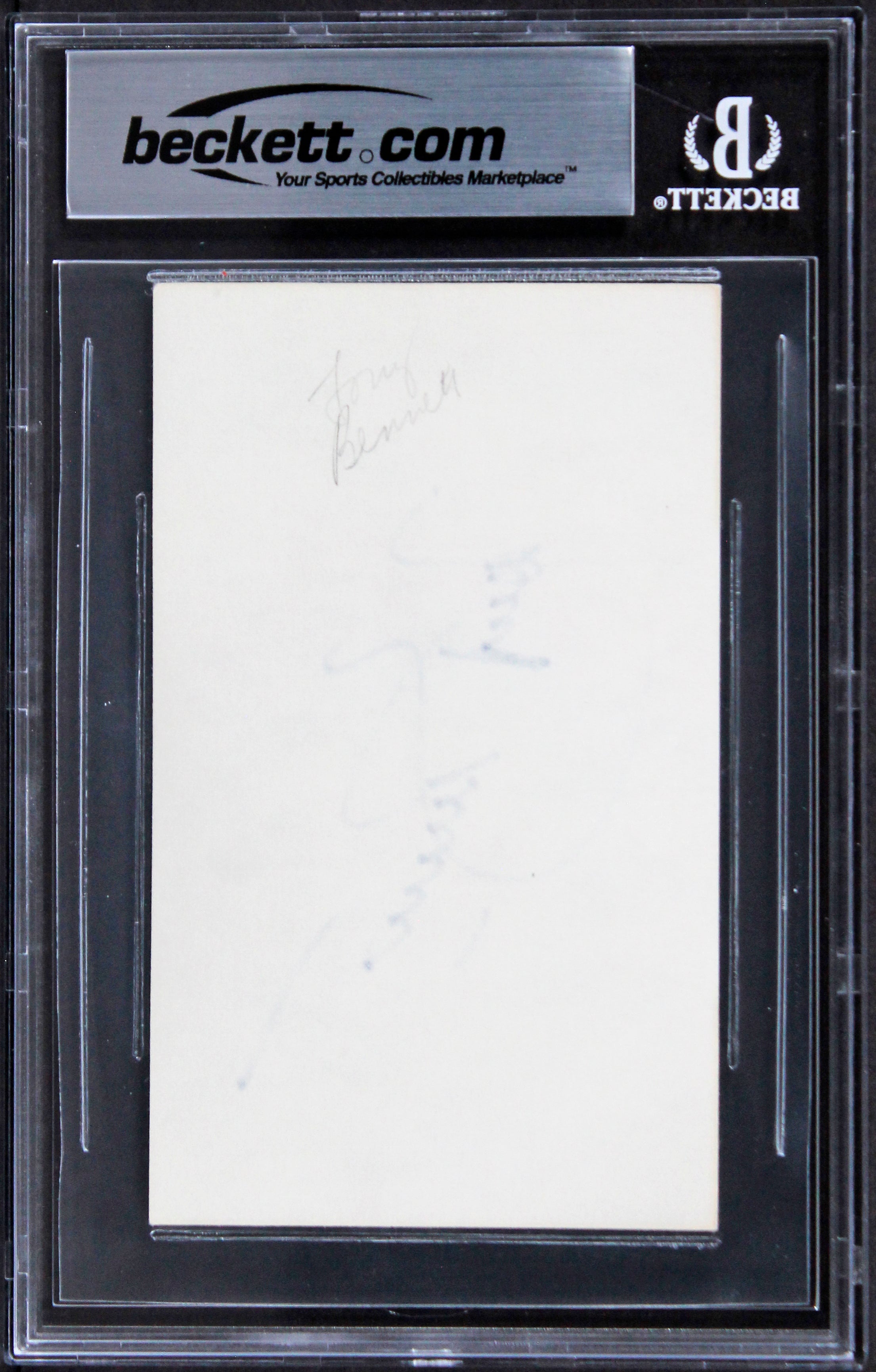Tony Bennett Musician Authentic Signed 3x5 Index Card Autographed BAS Slabbed 2