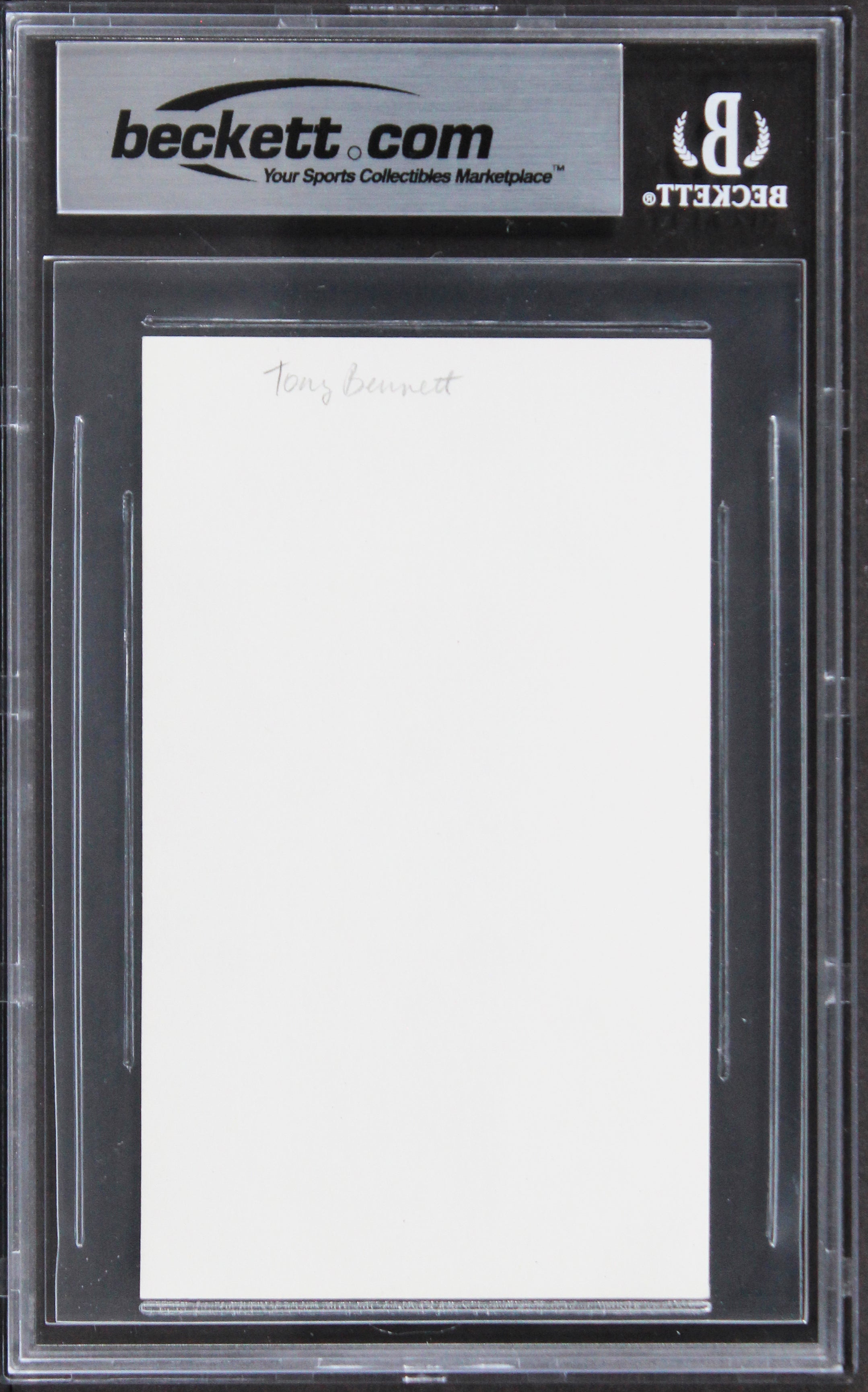Tony Bennett Musician Authentic Signed 3x5 Index Card Autographed BAS Slabbed 3