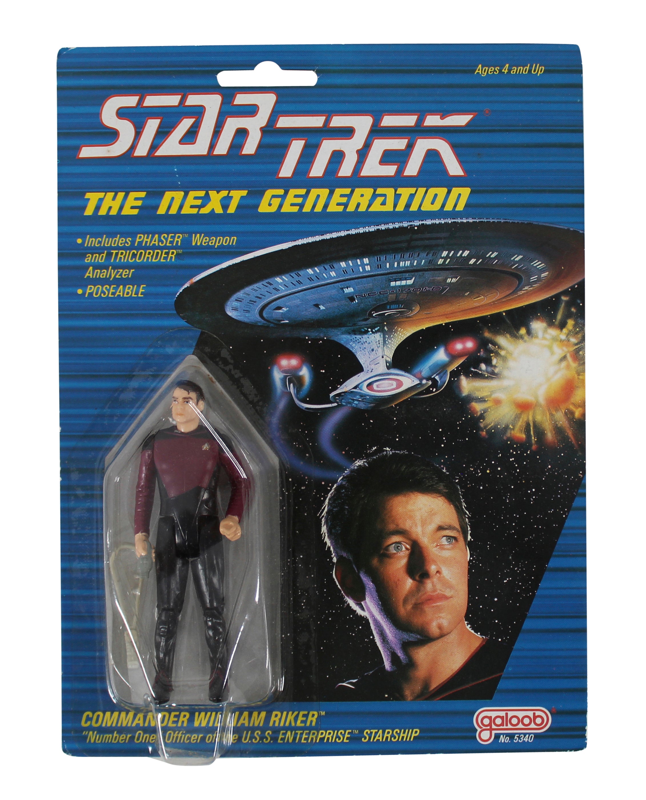 1988 Star Trek The Next Generation Galoob Action Figure Set (6) Un-signed