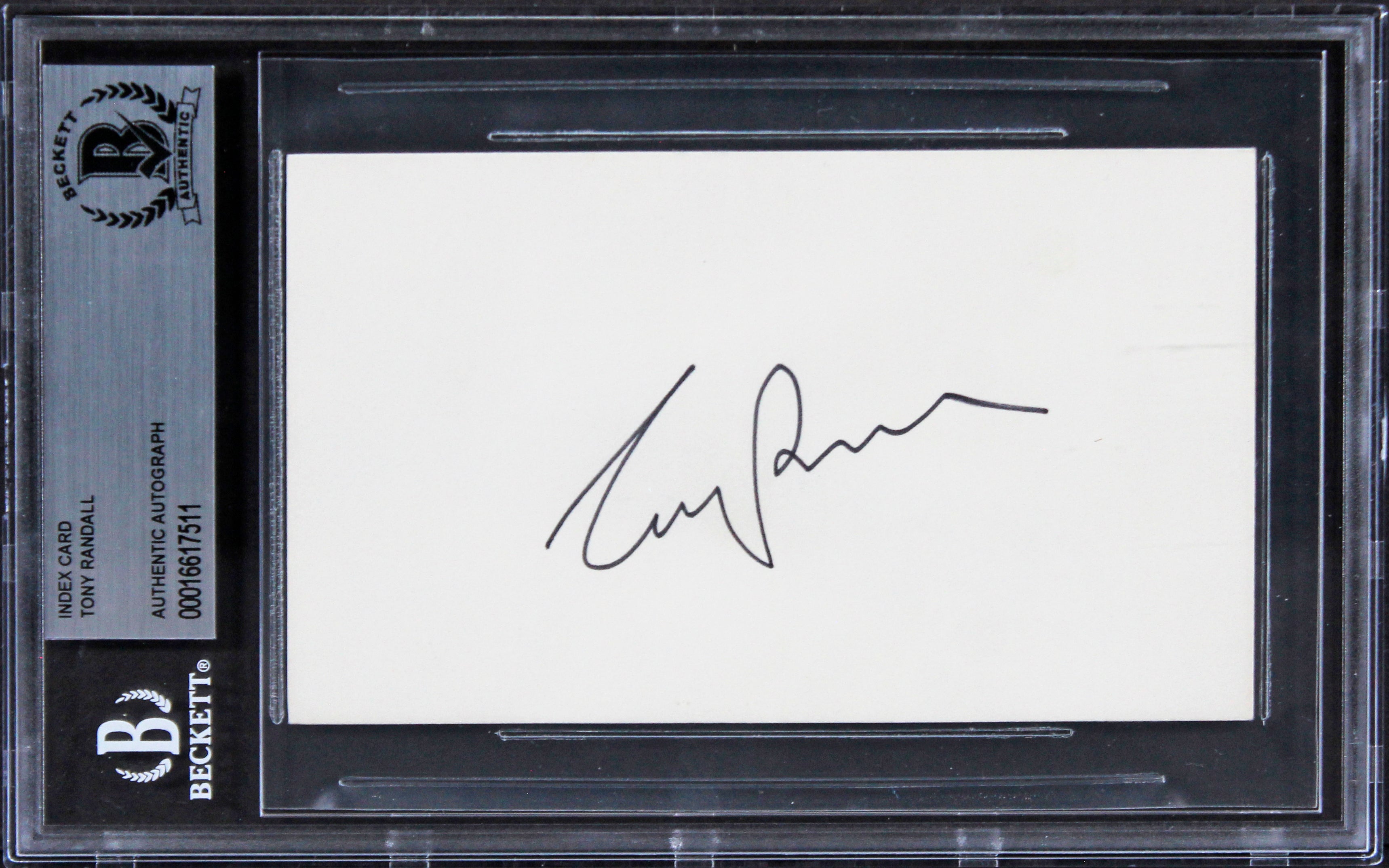 Tony Randall The Odd Couple Authentic Signed 3x5 Index Card BAS Slabbed 1