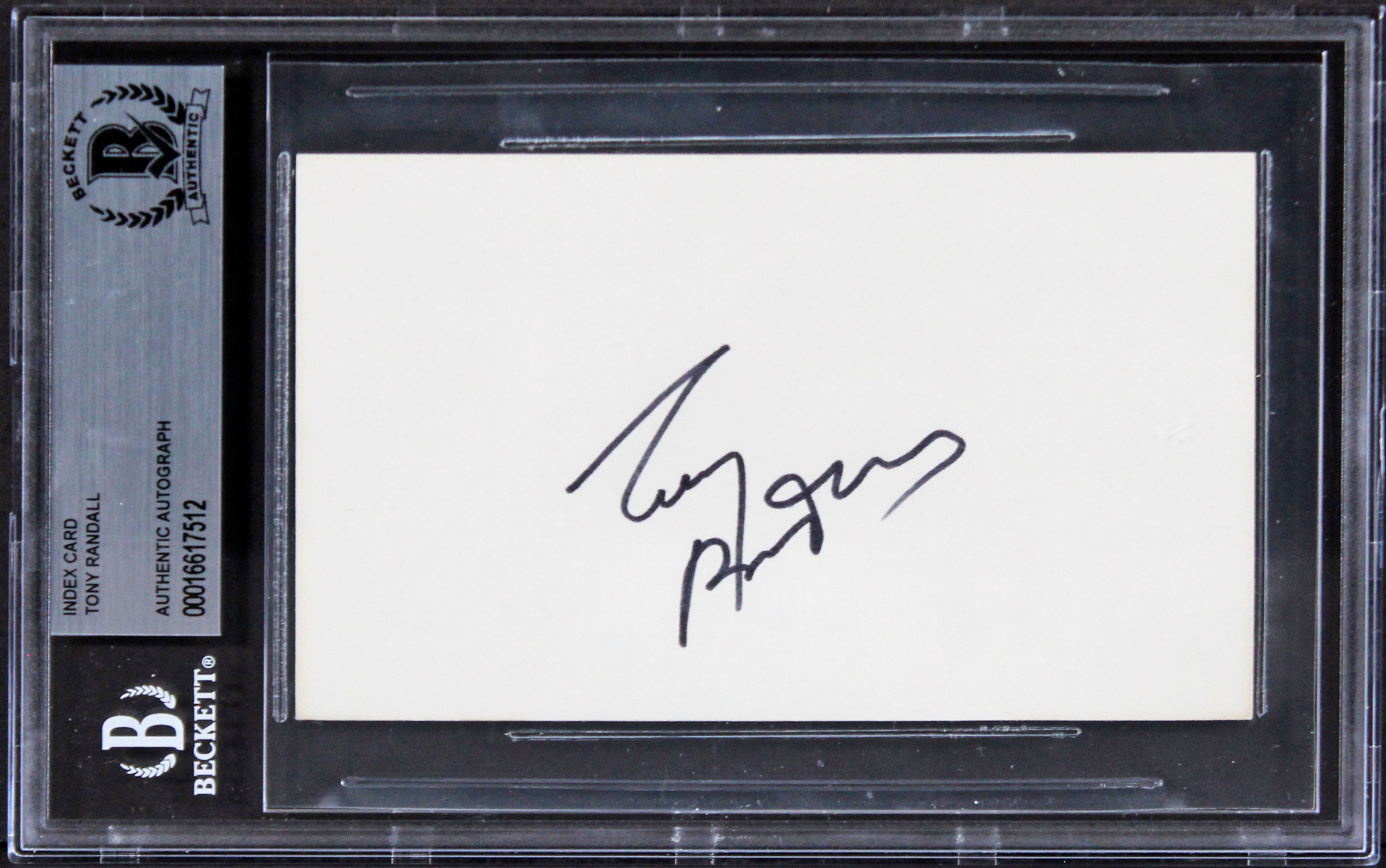 Tony Randall The Odd Couple Authentic Signed 3x5 Index Card BAS Slabbed 2