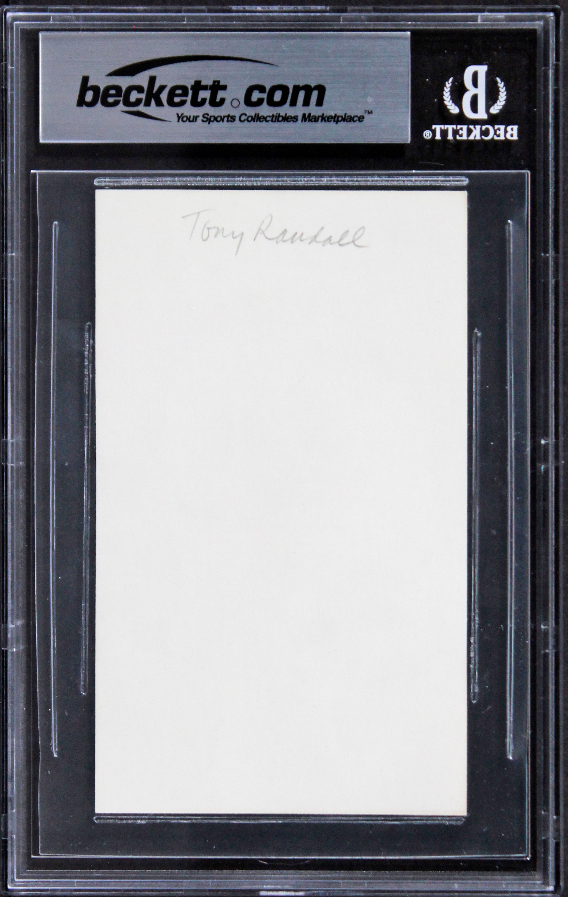 Tony Randall The Odd Couple Authentic Signed 3x5 Index Card BAS Slabbed 2