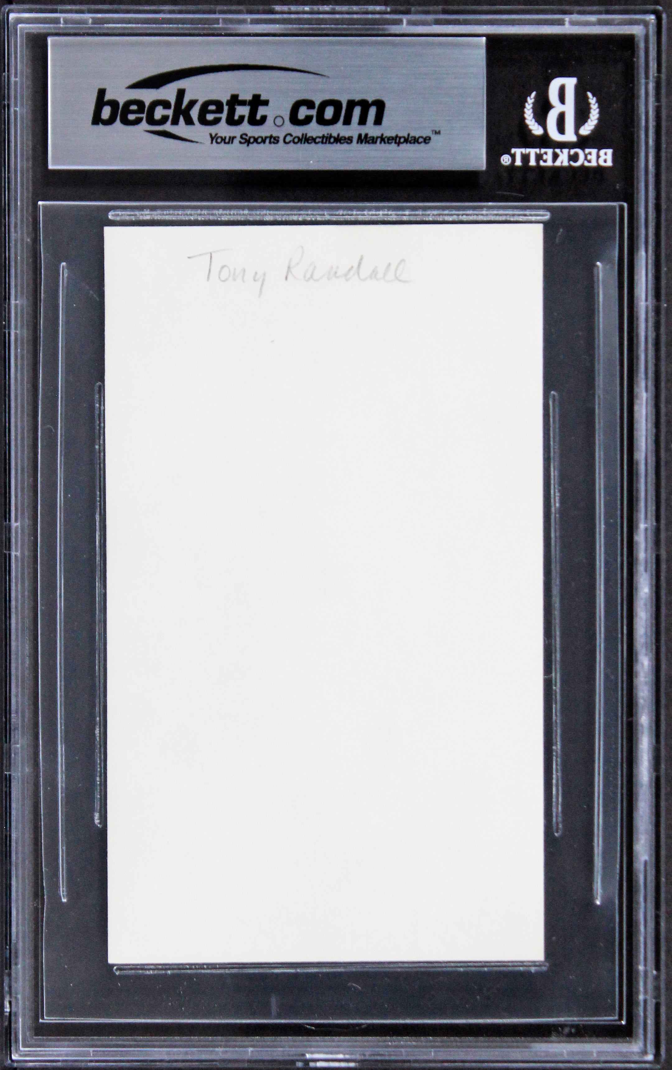Tony Randall The Odd Couple Authentic Signed 3x5 Index Card BAS Slabbed 3