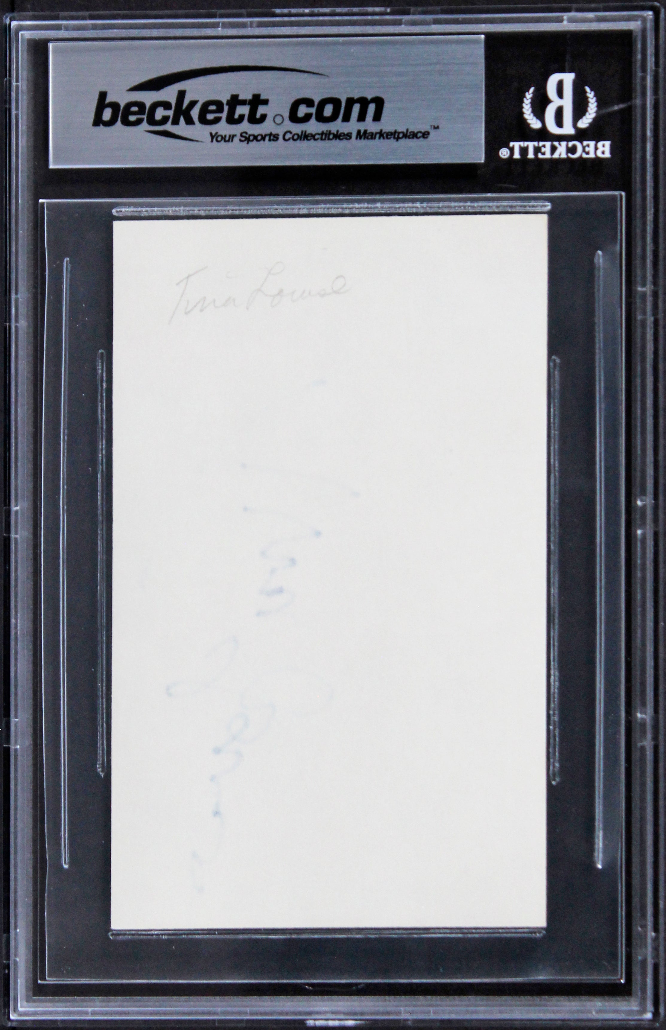 Tina Louise Gilligan's Island Authentic Signed 3x5 Index Card BAS Slabbed 1