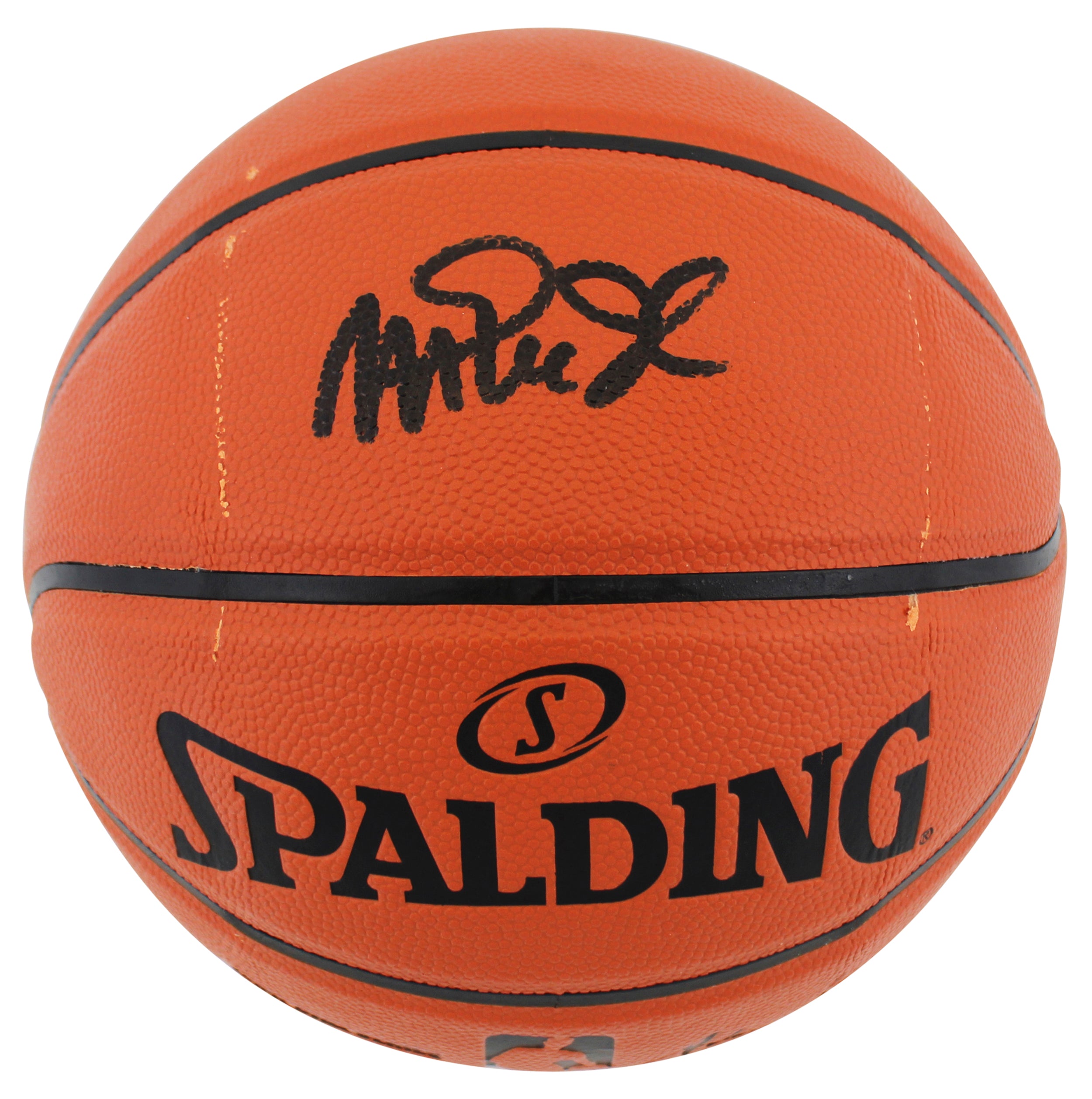 Lakers Magic Johnson Authentic Signed Spalding Basketball w/ Black Sig BAS Wit