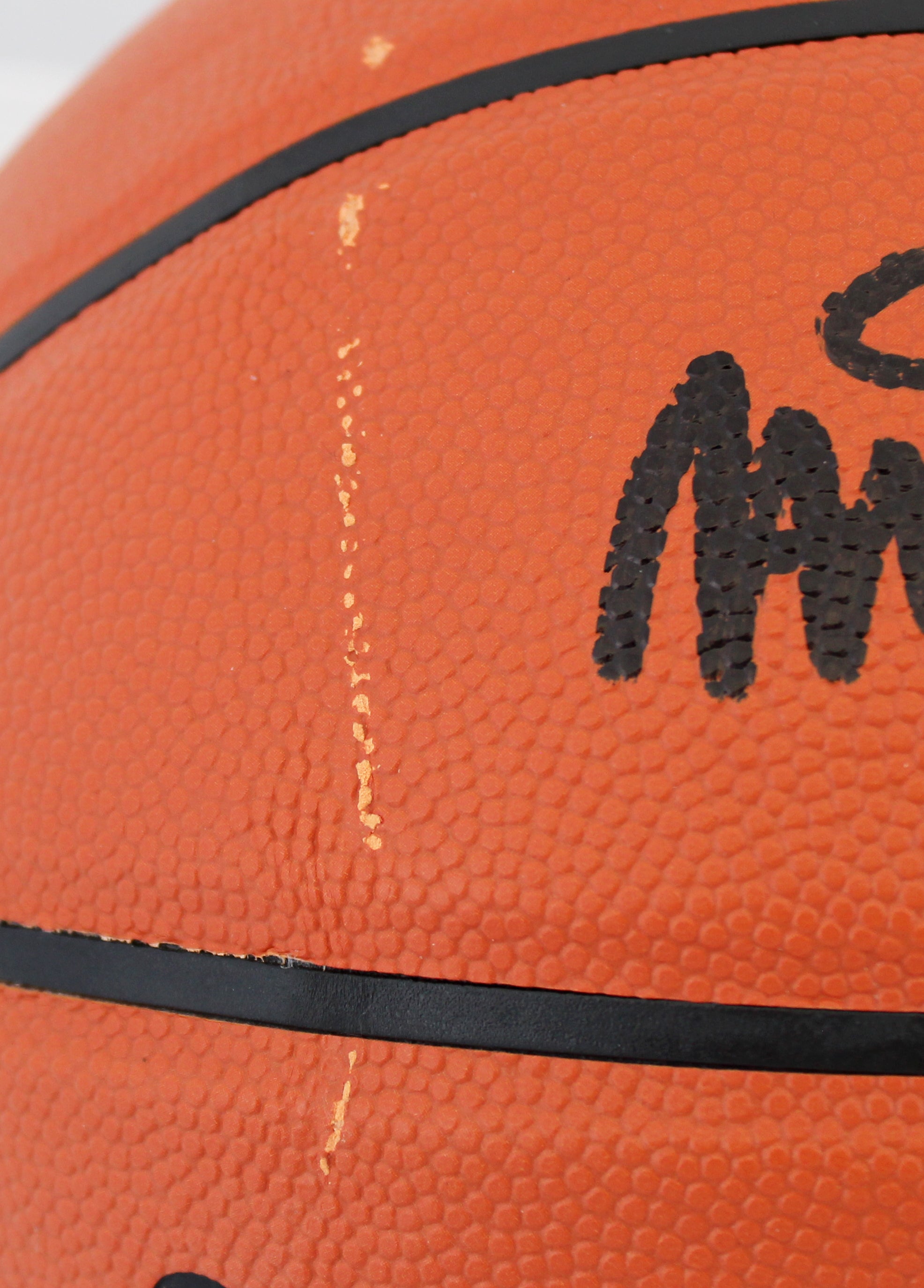Lakers Magic Johnson Authentic Signed Spalding Basketball w/ Black Sig BAS Wit