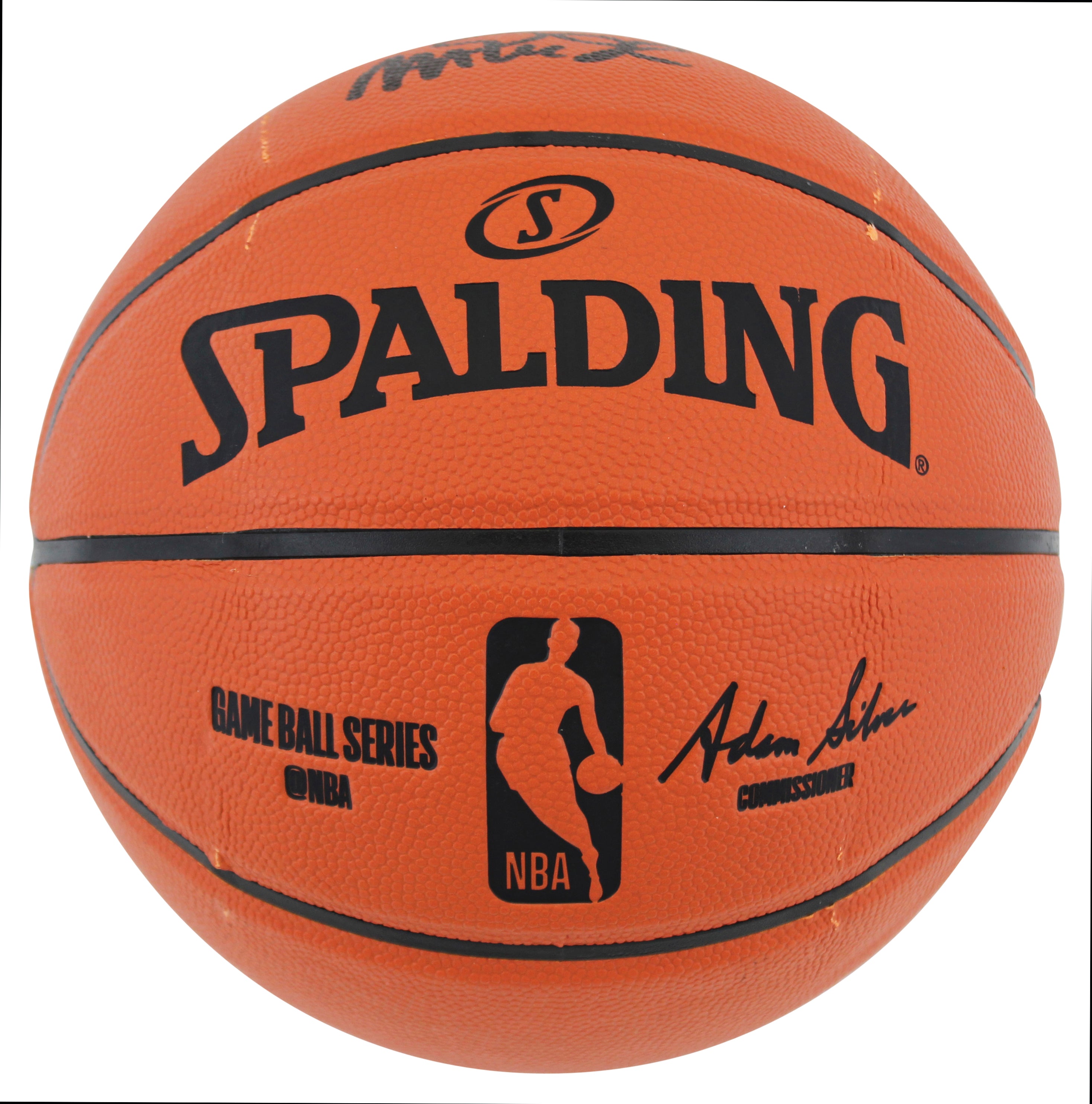 Lakers Magic Johnson Signed Spalding Basketball w/ Black Sig w/ Case BAS Wit