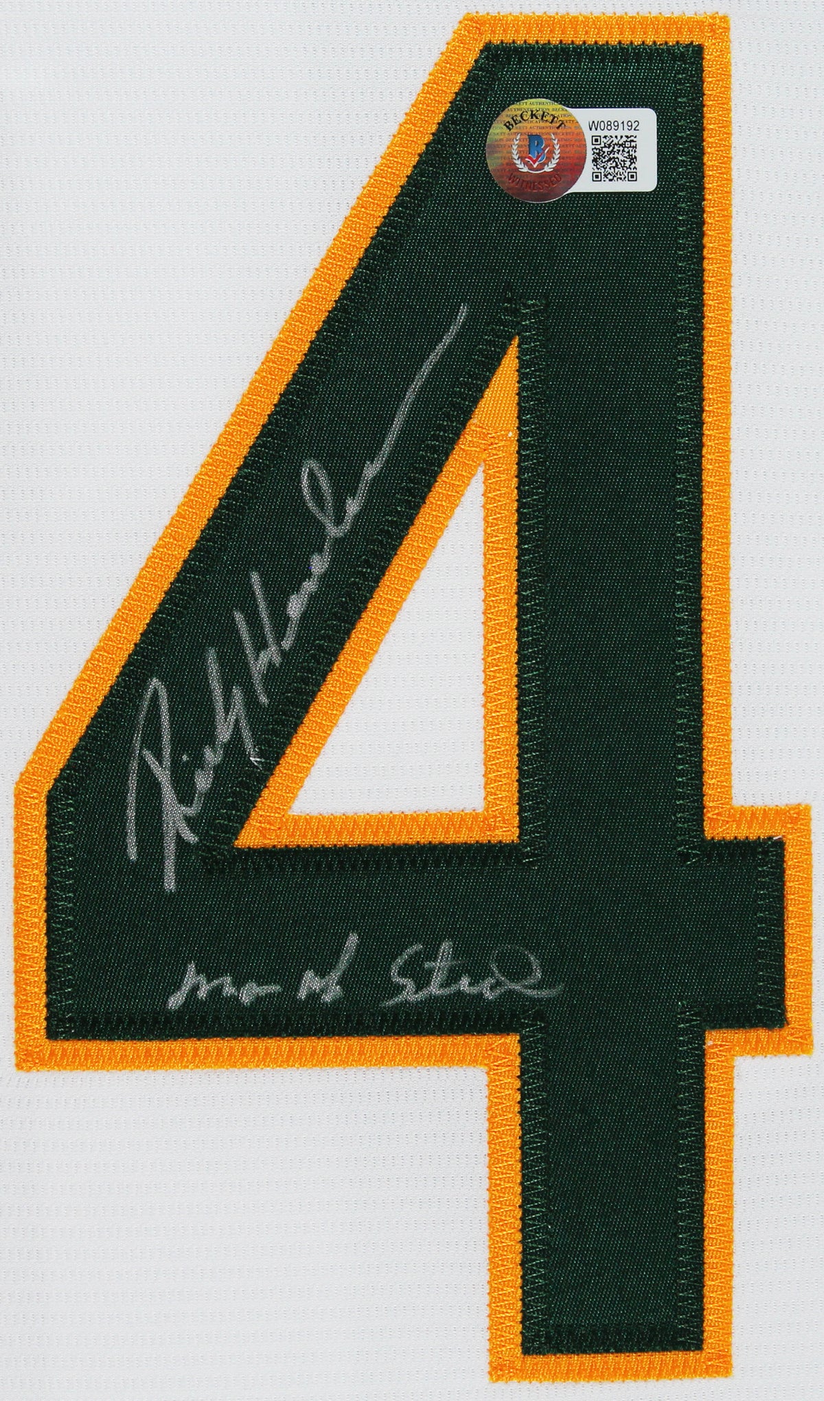 Athletics Rickey Henderson "Man Of Steal" Signed White Nike Framed Jersey BAS W