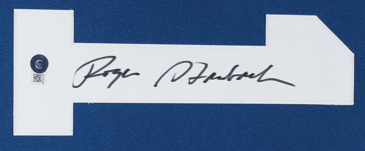 Cowboys Roger Staubach "3x Insc" Signed Blue TB M&N Framed Jersey BAS Witnessed