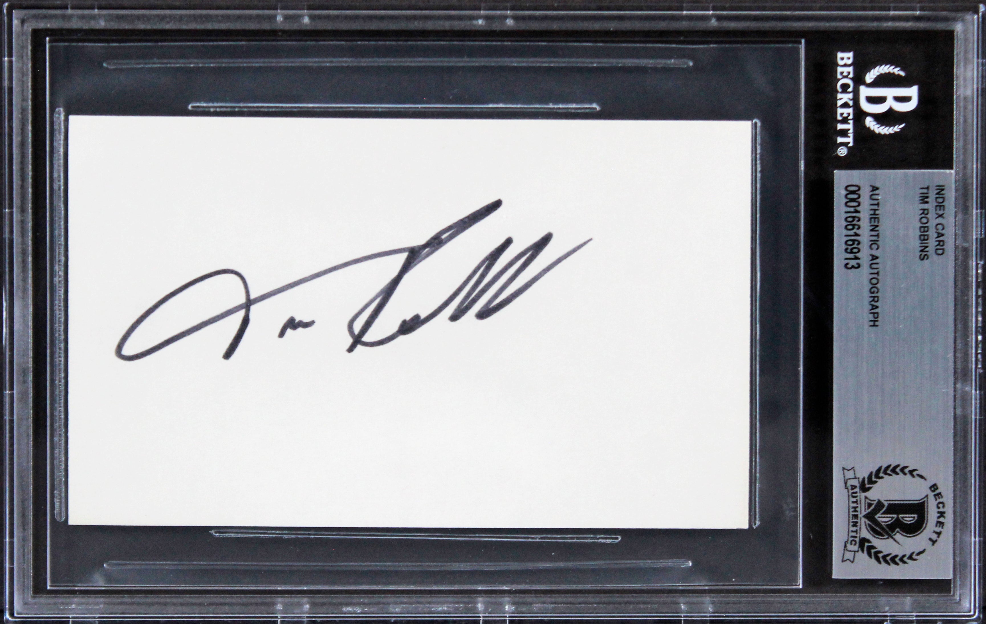 Tim Robbins Mystic River Authentic Signed 3x5 Index Card BAS Slabbed 1