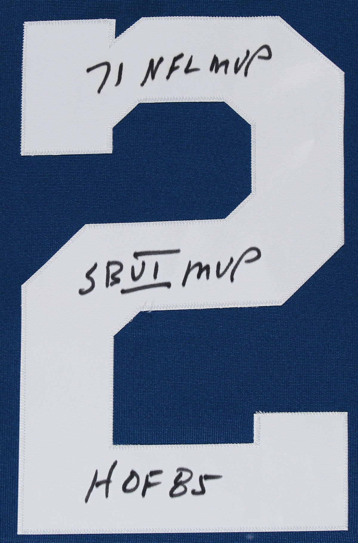 Cowboys Roger Staubach "3x Insc" Signed Blue TB M&N Framed Jersey BAS Witnessed