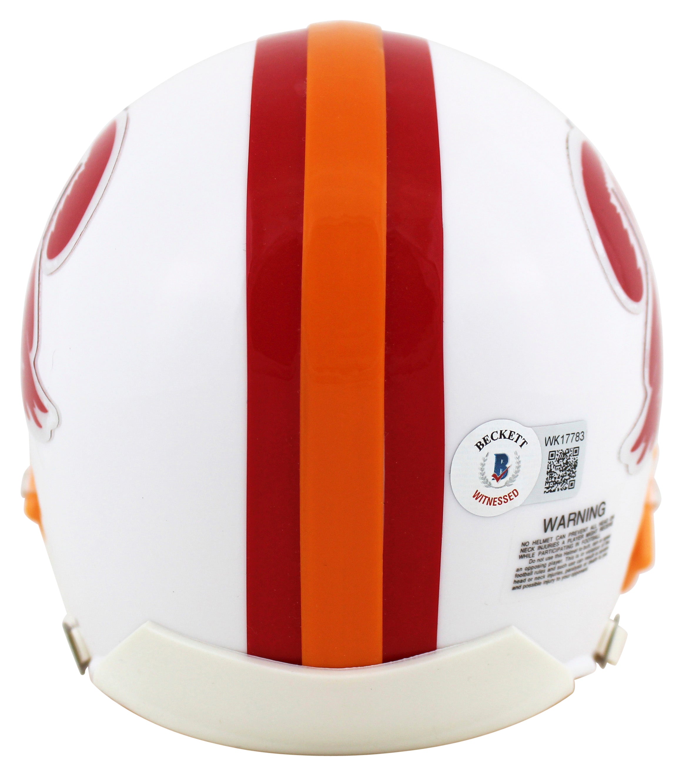 Buccaneers Warren Sapp HOF 13 Signed 76-96 Throwback Rep Mini Helmet BAS Witness