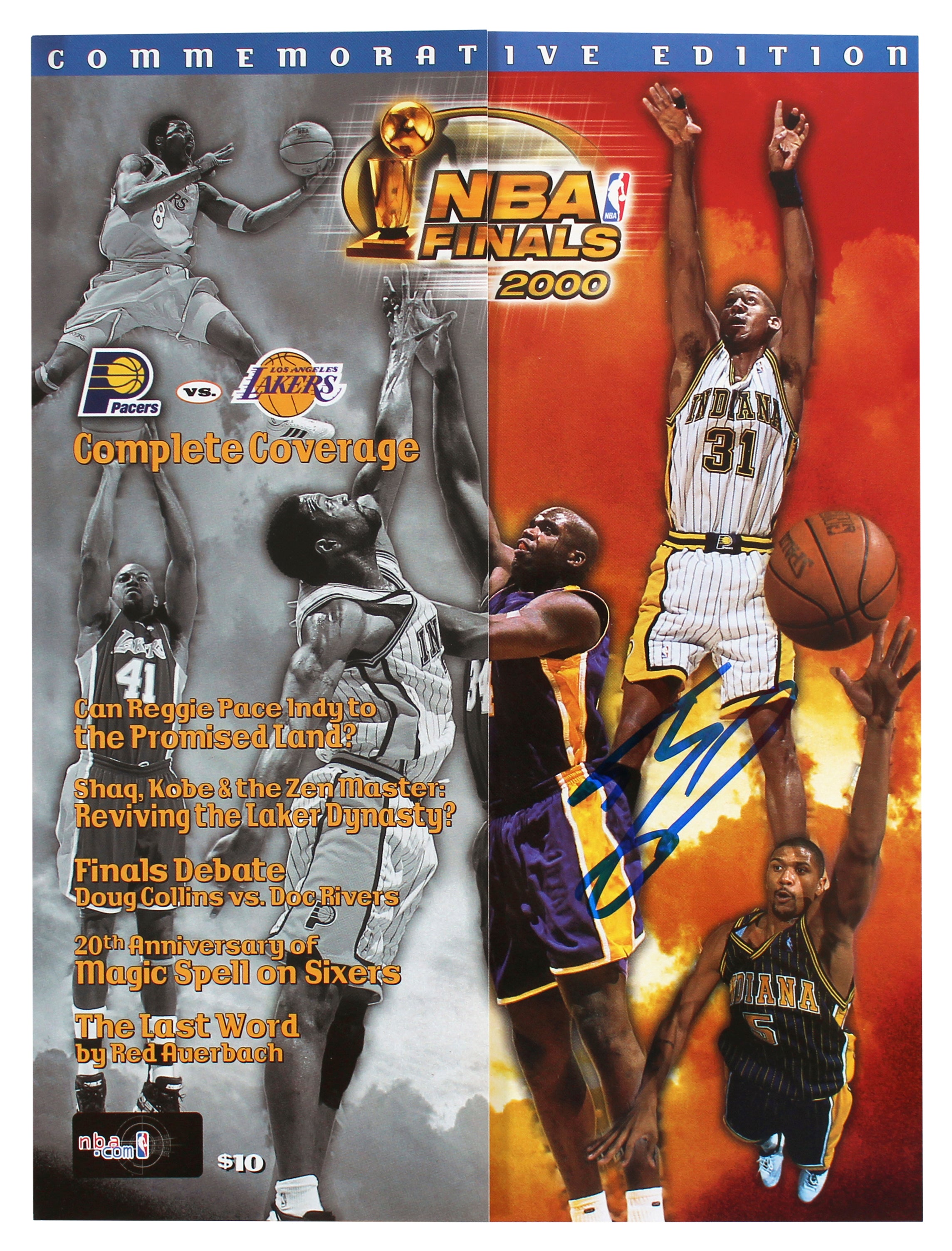 Lakers Shaquille O'Neal Signed 2000 NBA Finals Program BAS Witnessed #WX21545