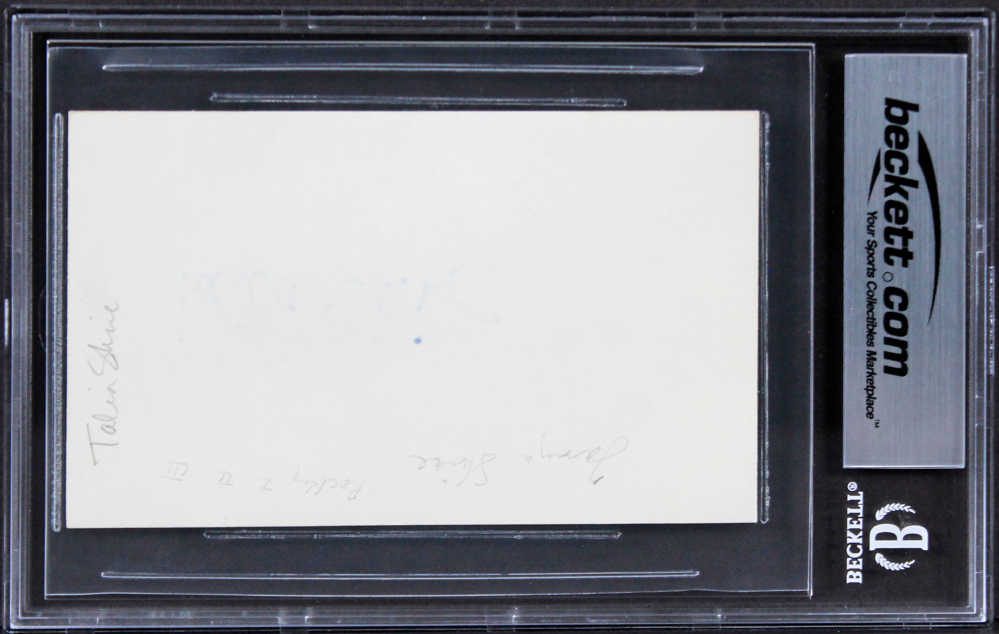 Talia Shire Rocky Authentic Signed 3x5 Index Card Autographed BAS Slabbed 1