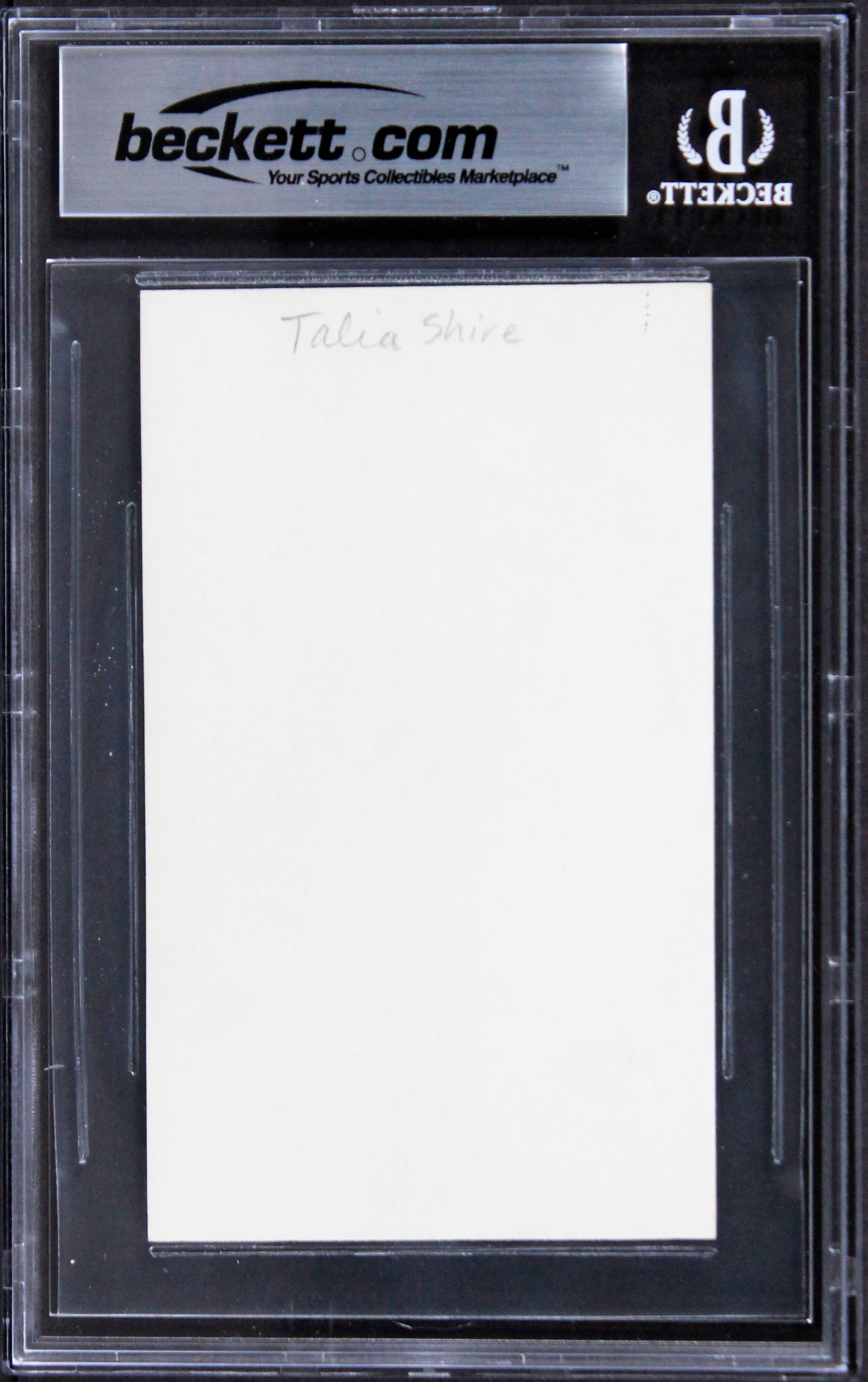 Talia Shire Rocky Authentic Signed 3x5 Index Card Autographed BAS Slabbed 2