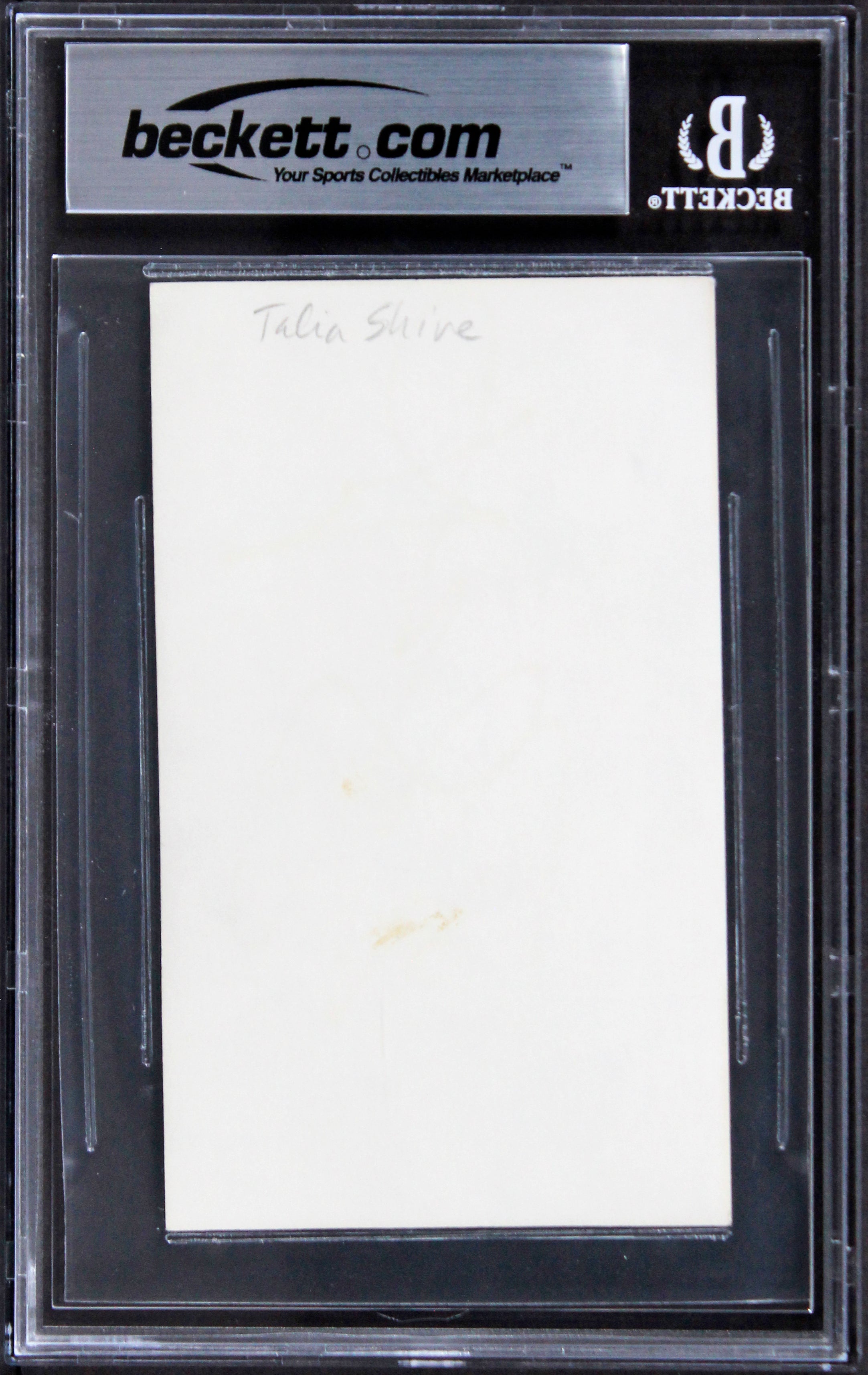 Talia Shire Rocky Authentic Signed 3x5 Index Card Autographed BAS Slabbed 3
